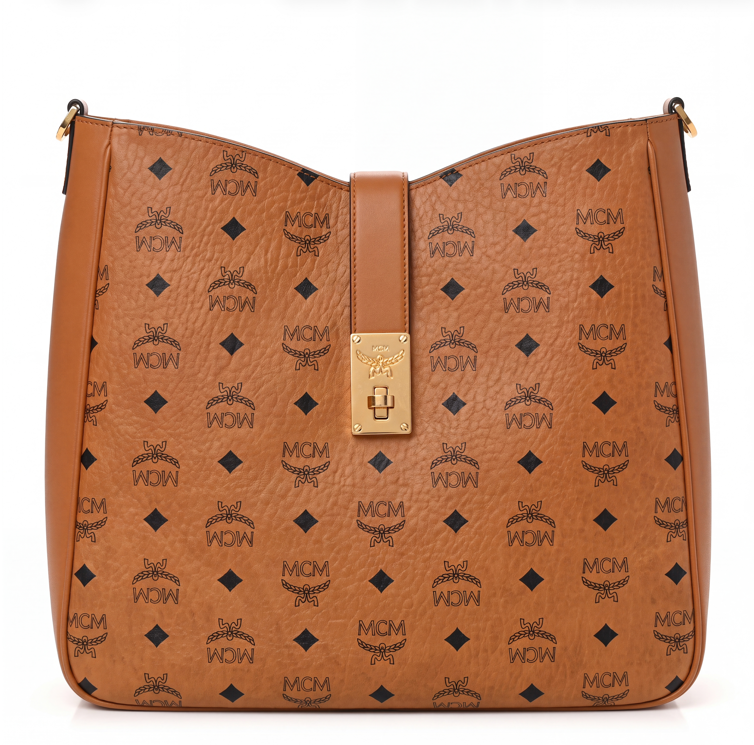 MCM Tracy Hobo in Visetos Cognac
