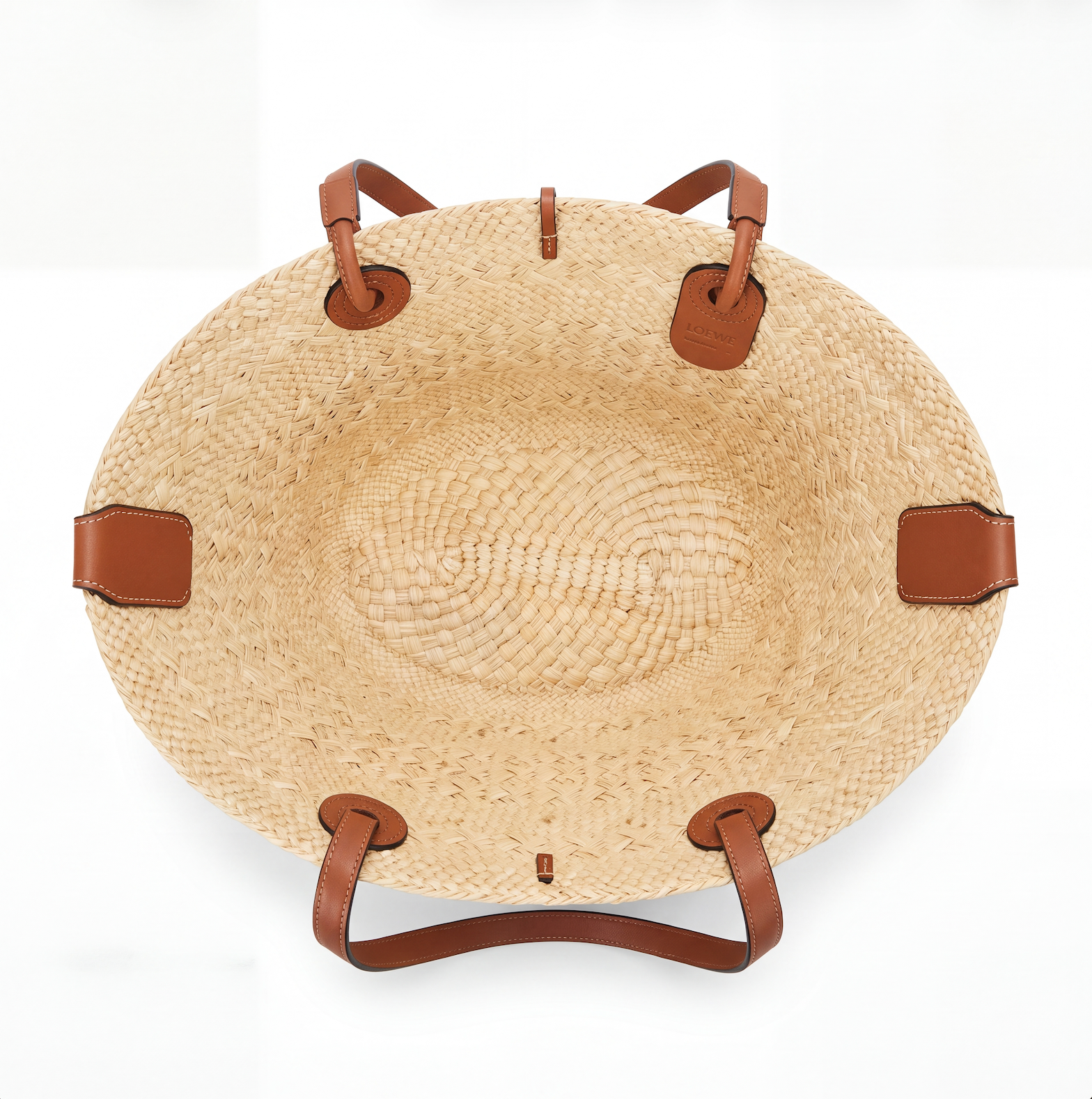 Loewe Anagram Basket Bag Small aus Iraca Palme & Kalbsleder - Braun