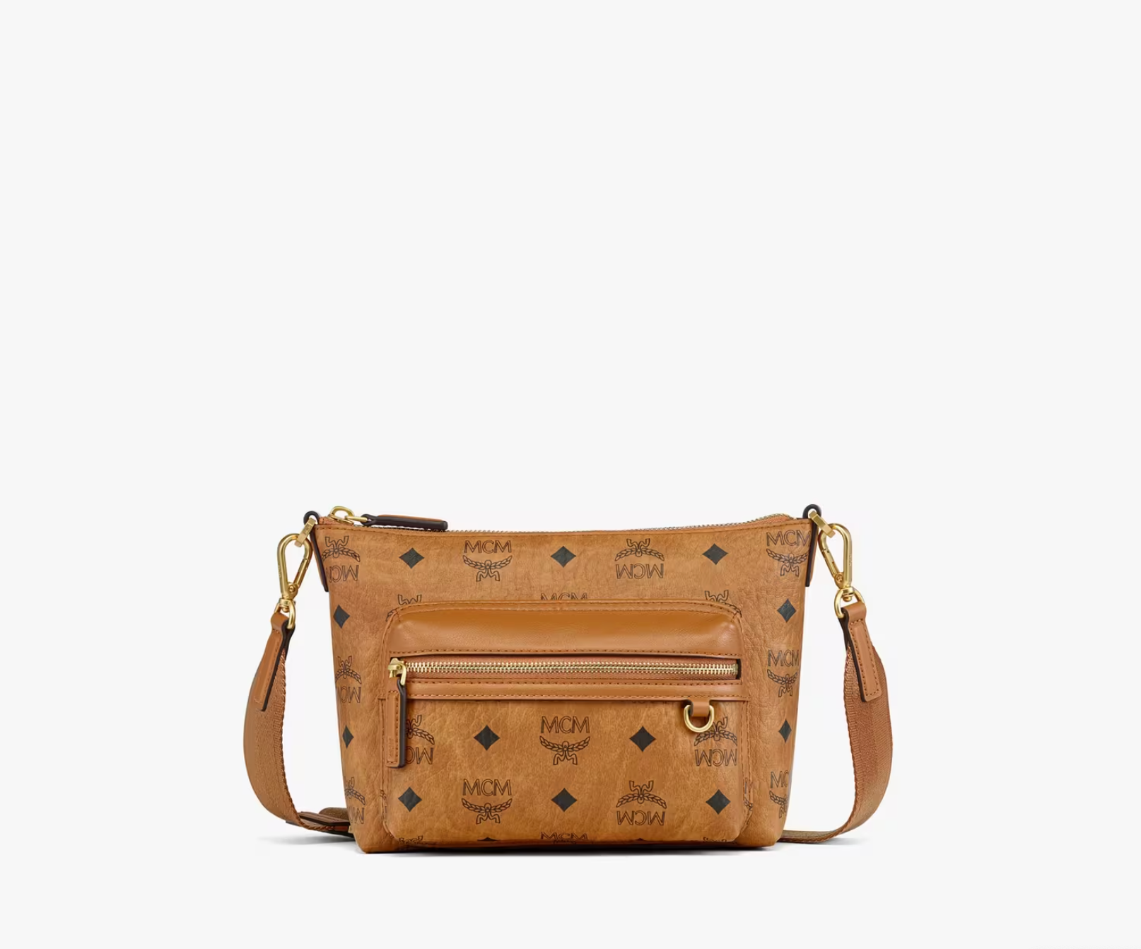 Mcm Aren Umhängetasche Cognac