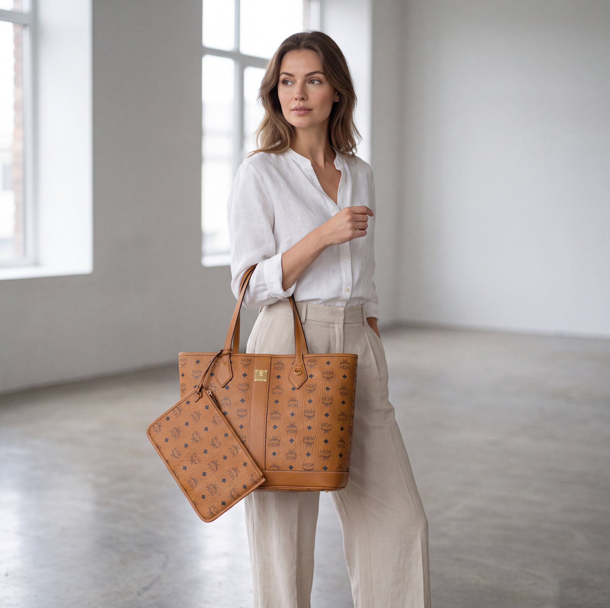 MCM Liz Shopper Medium Cognac Neue Kollektion