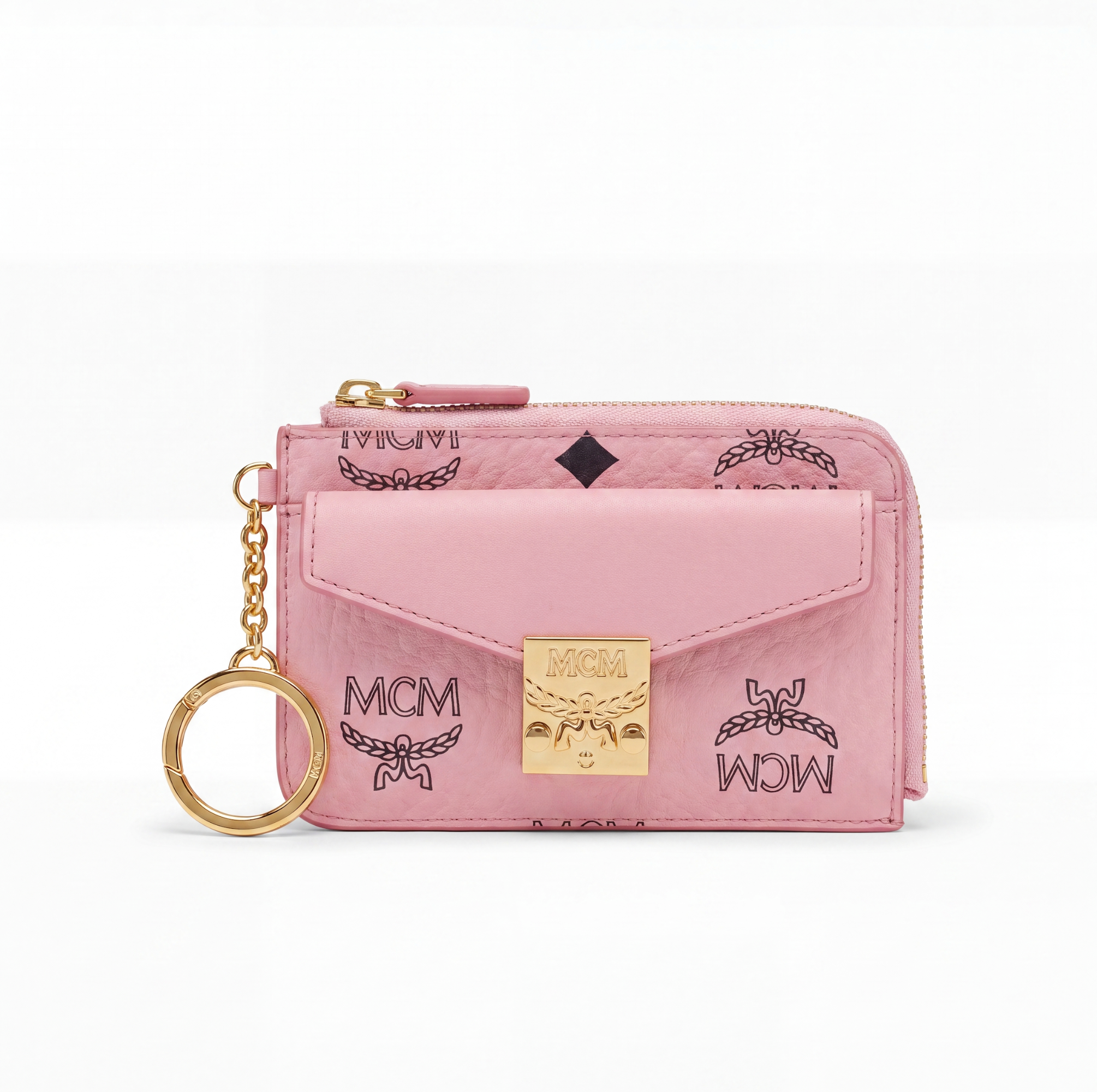 MCM Mini Tracy Kartenetui in Visetos Rosa