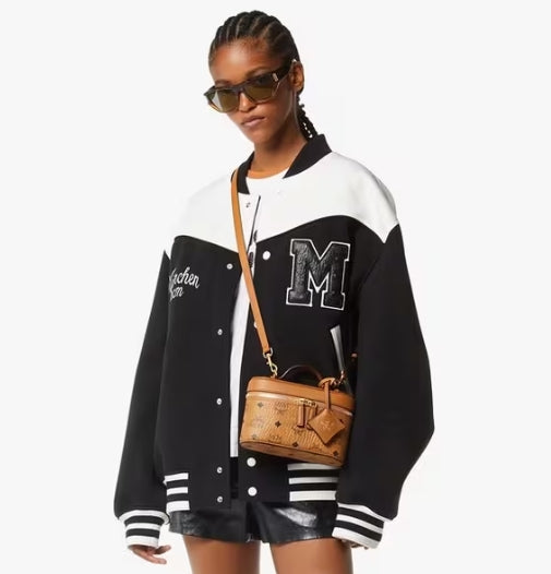 MCM Aren Vanity Case in Visetos Leather Cognac