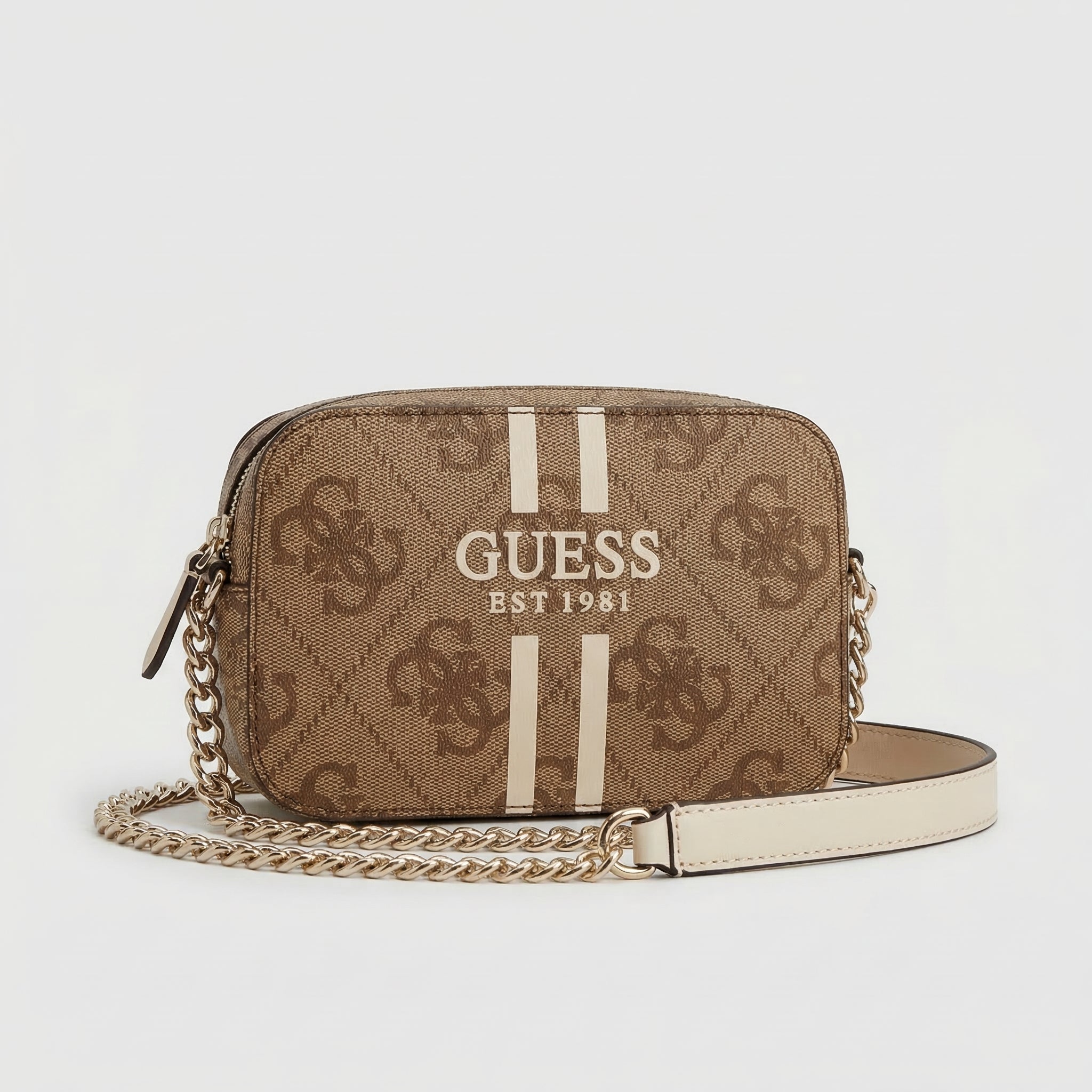 Guess Noelle 4G Mini Umhängetasche Latte Logo