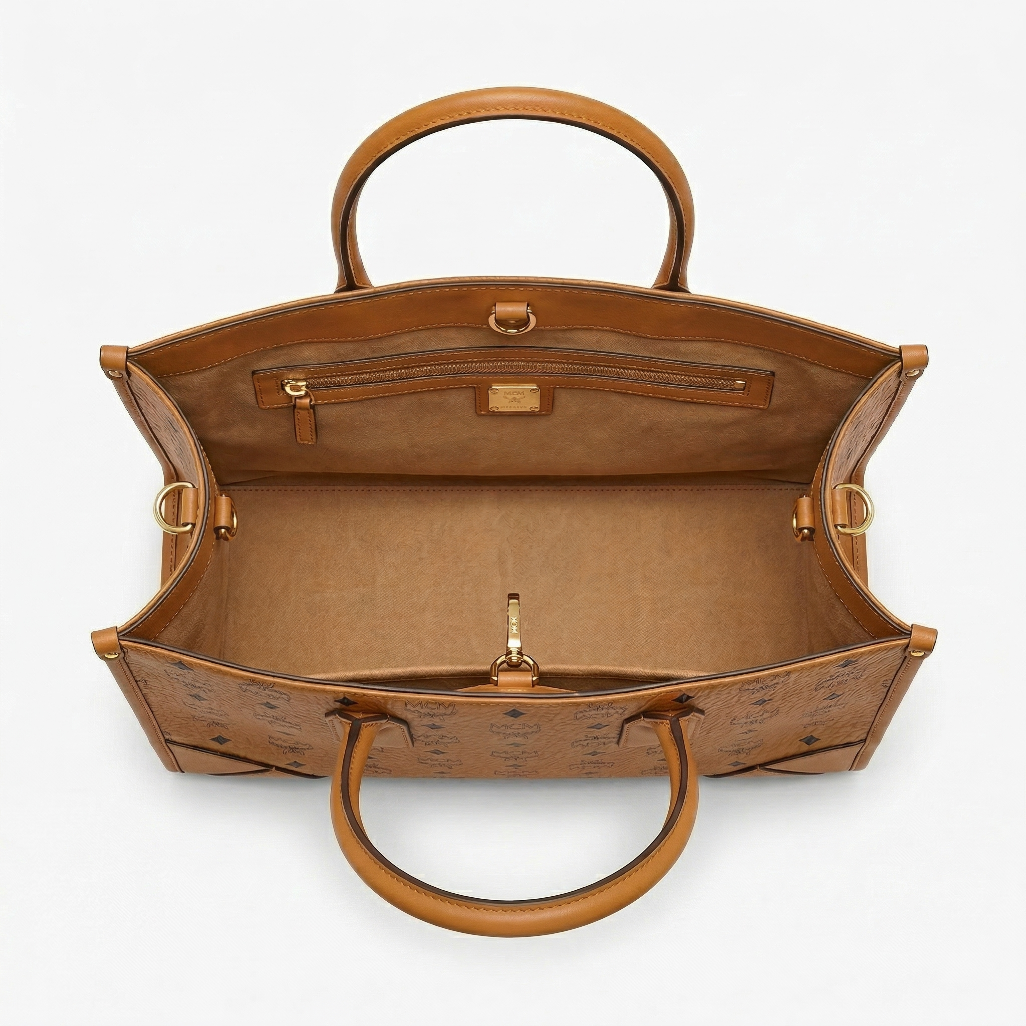 MCM München Large Tragetasche in Cognac