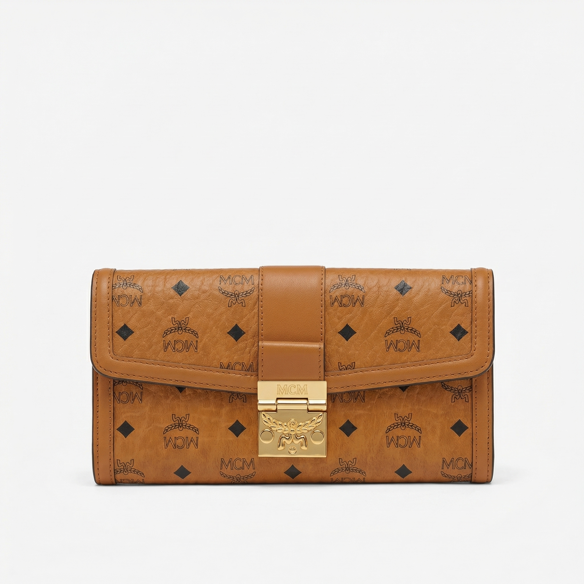 MCM Tracy Chain Wallet Cognac