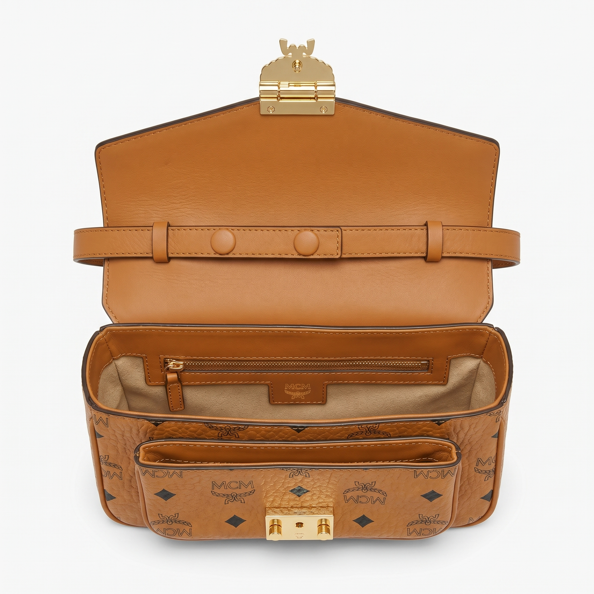 MCM Tracy Umhängetasche Cognac Small
