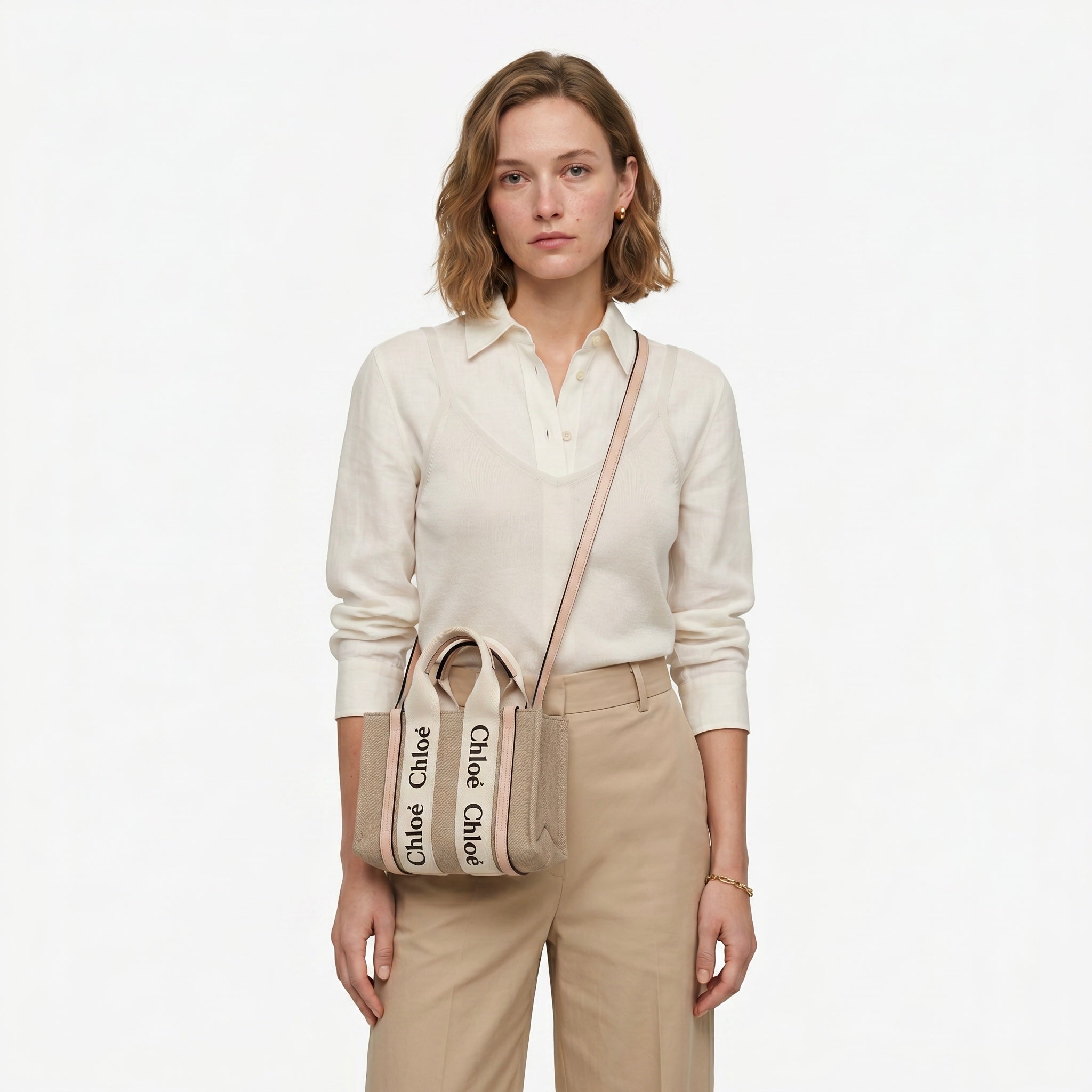 Chloe Tote Bag Mini Woody Cement Pink
