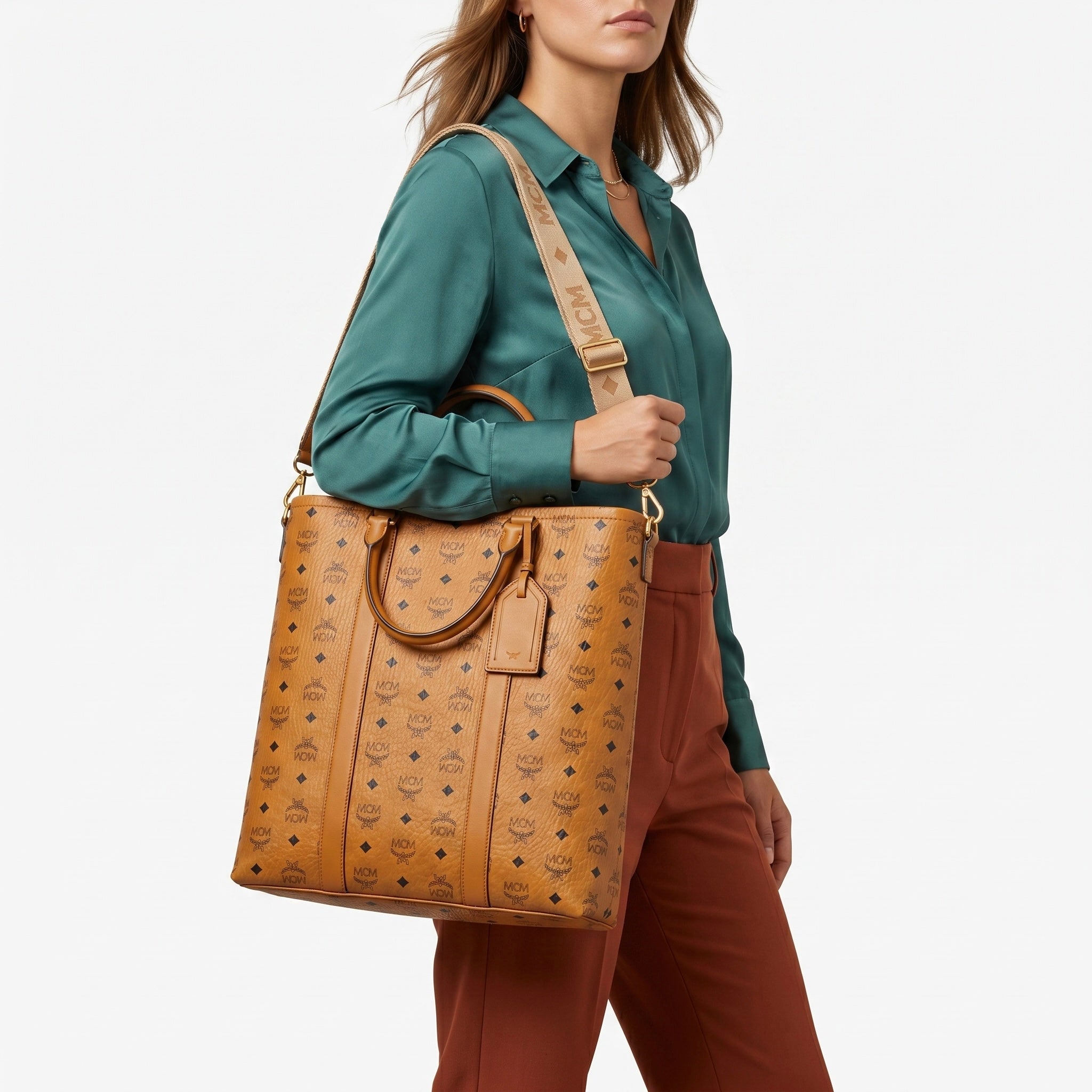 MCM Aren Tragetasche Cognac