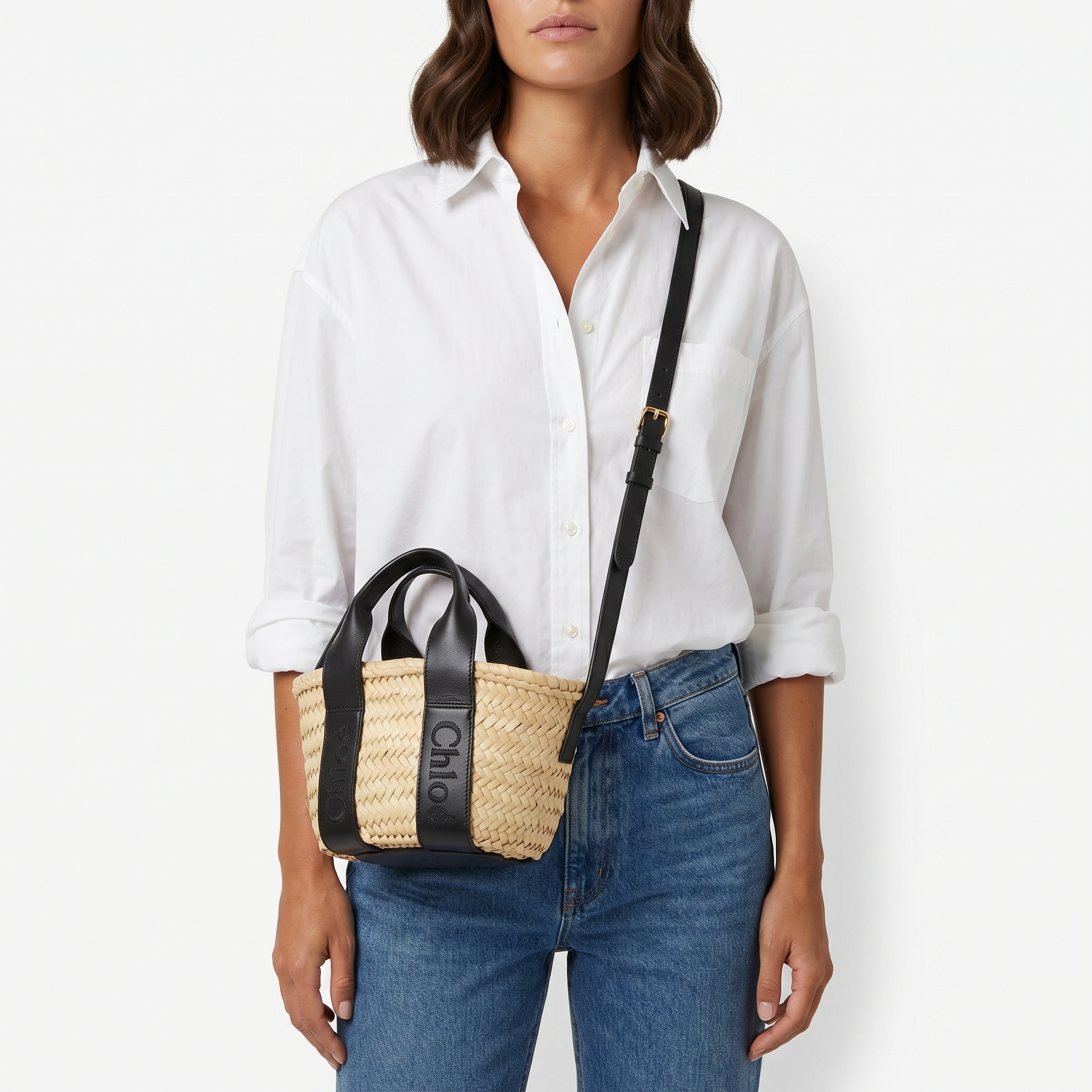 Chloe Korbtasche Small black