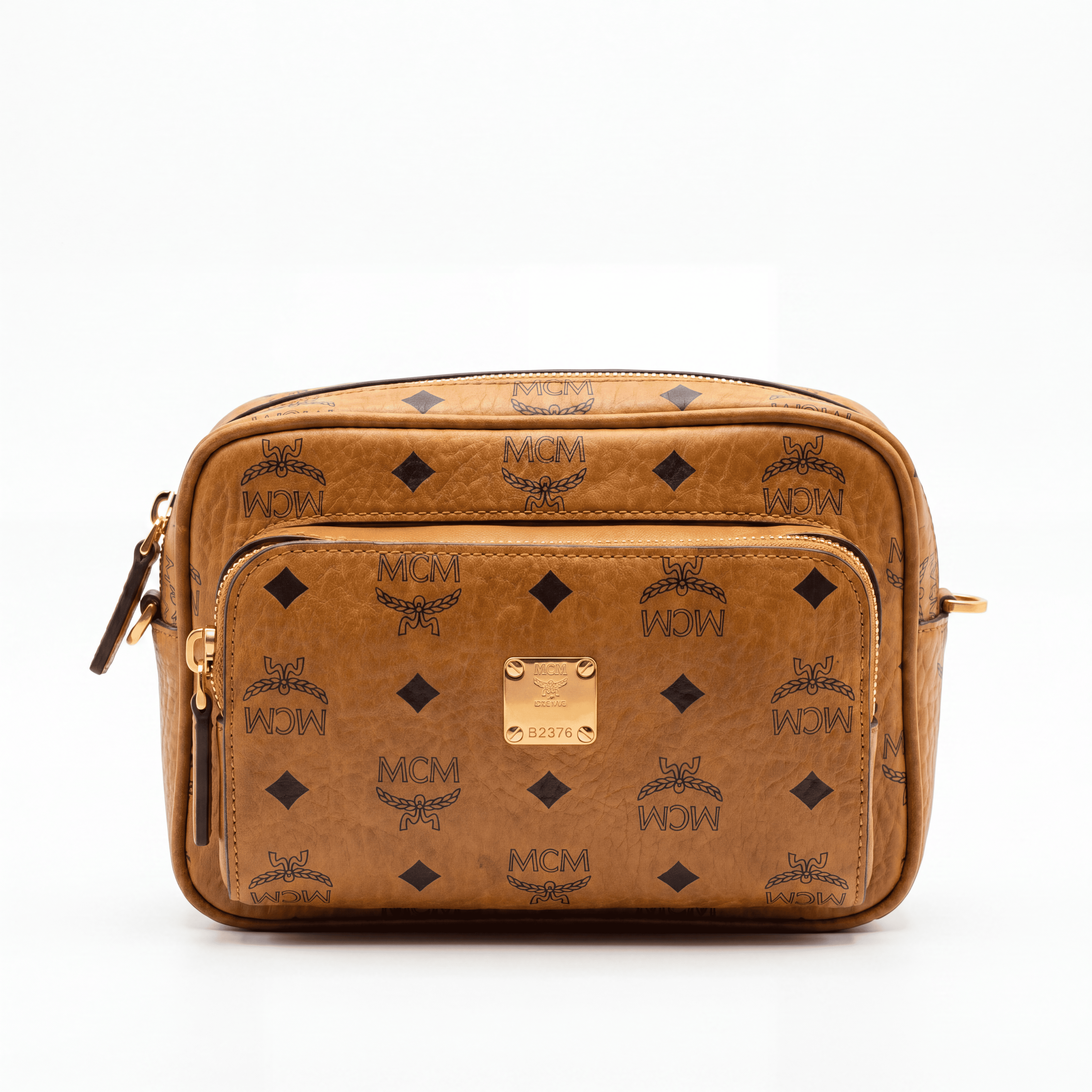 MCM Aren Umhängetasche in Cognac Groß
