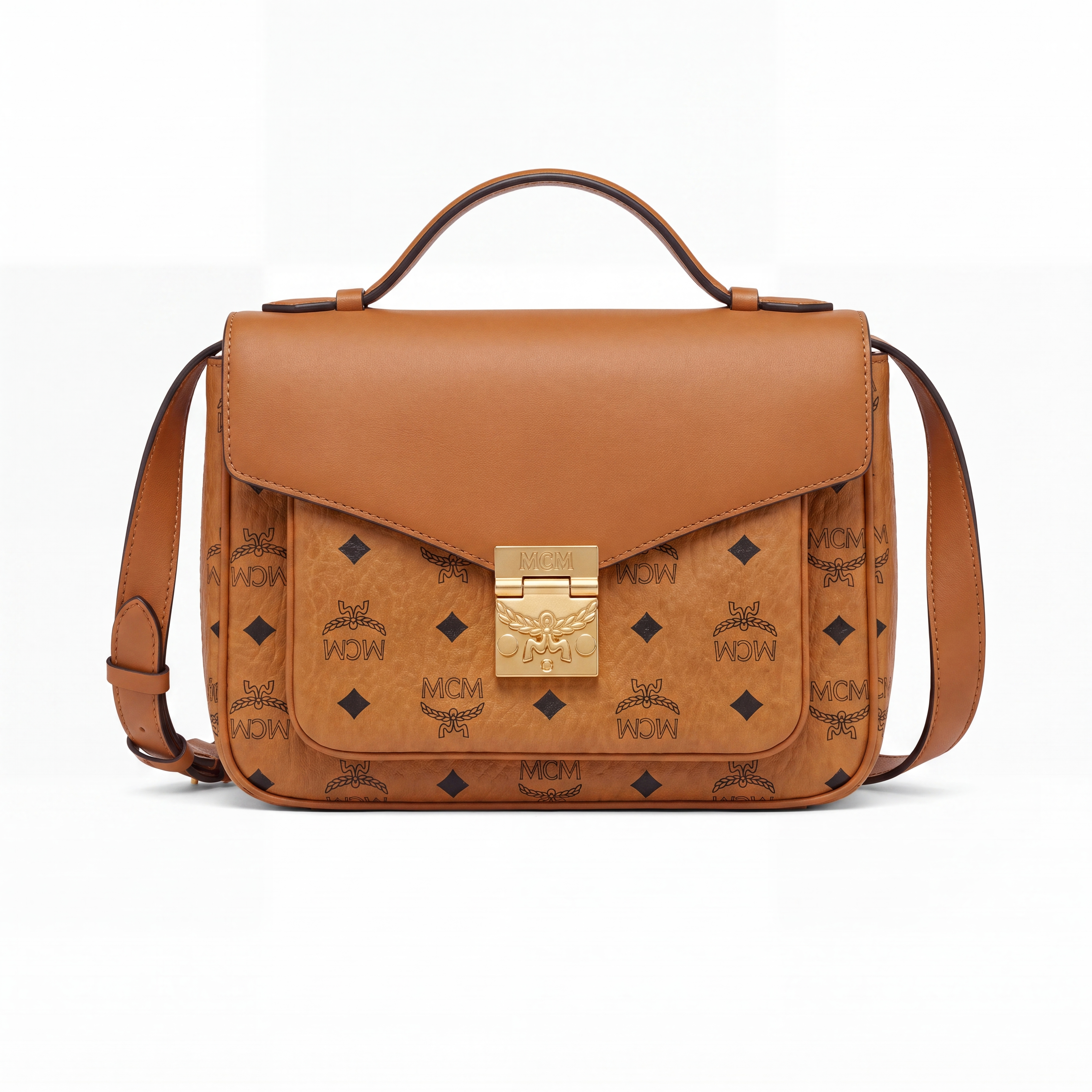 MCM Tracy Umhängetasche Cognac Medium