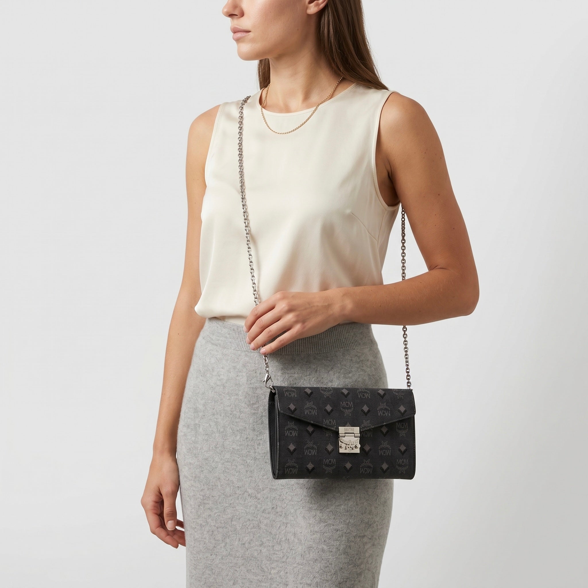 MCM Aren Crossbody Bag - Dark Grey