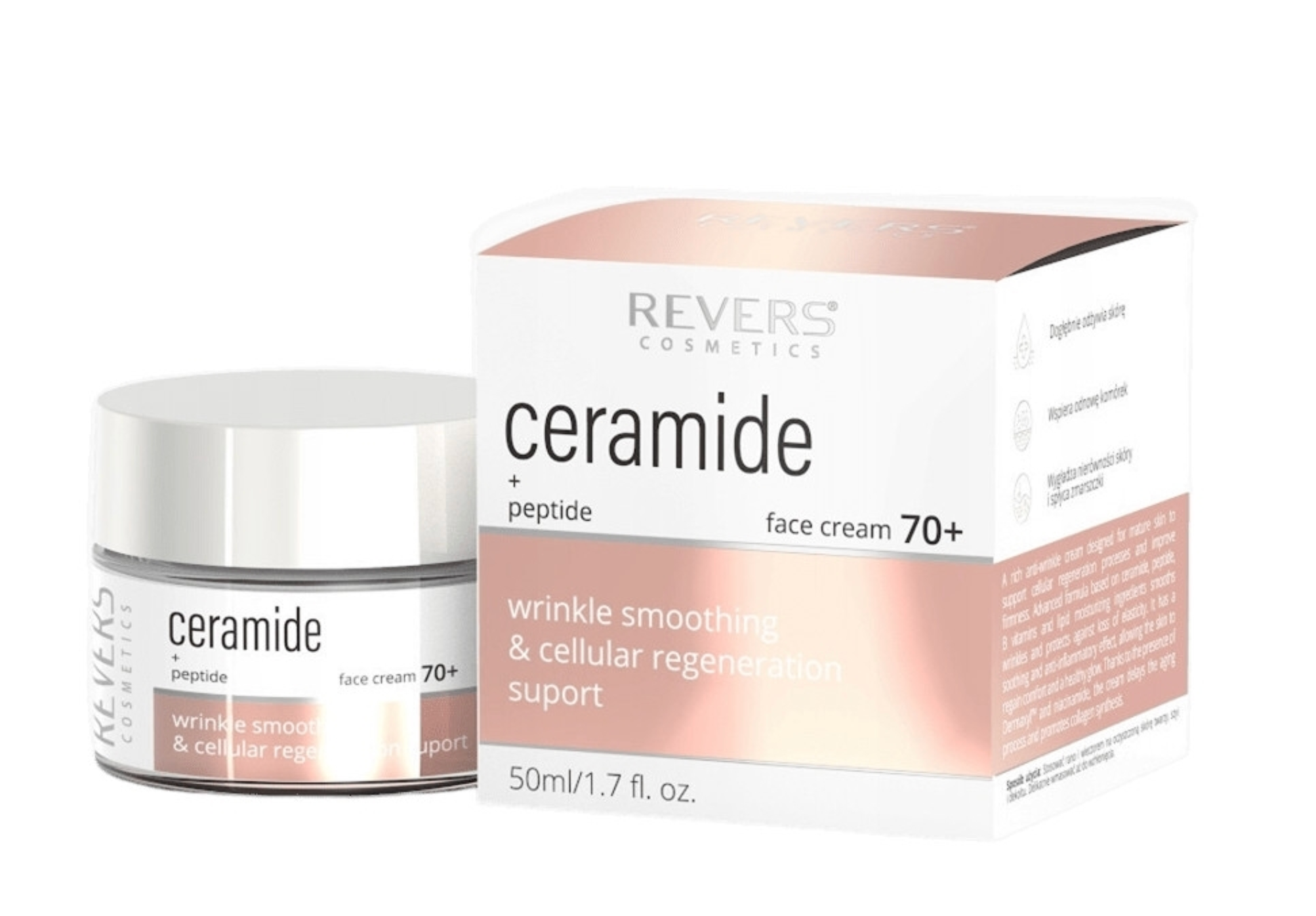 Revers Cosmetics Ceramides & Peptides Face Cream 70+ 50ml