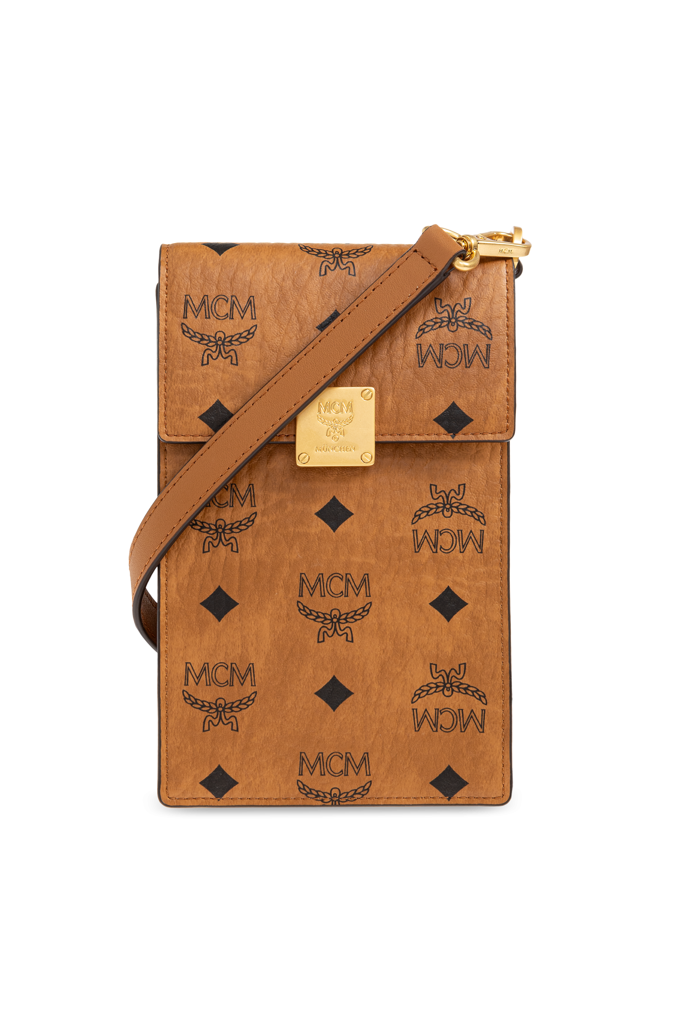 MCM Aren Etui zum Umhängen Cognac