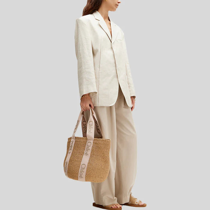 Chloe Large Woody Basket - Blushy Beige