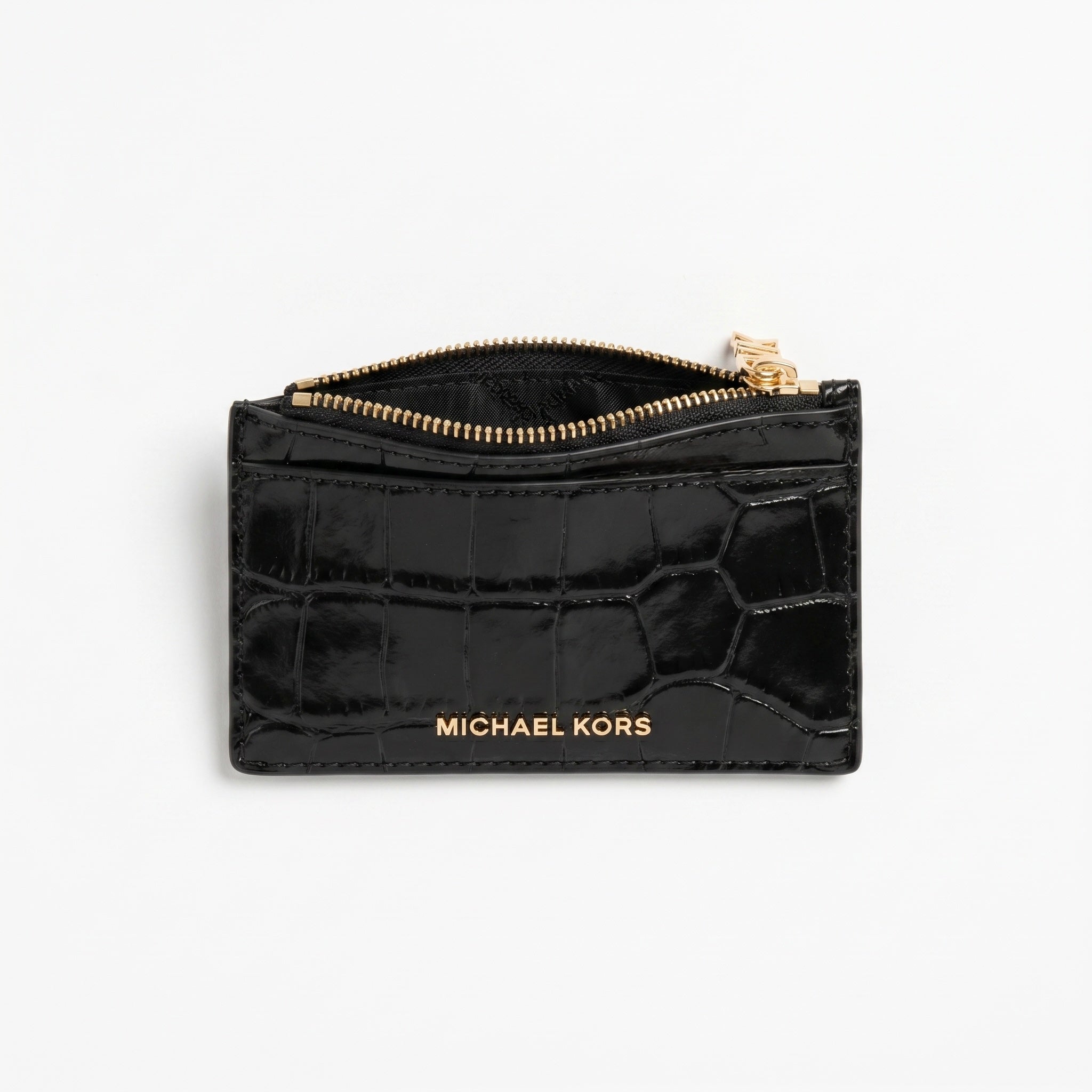 Michael Kors Kartenetui Empire Small aus Leder mit Krokodilprägung