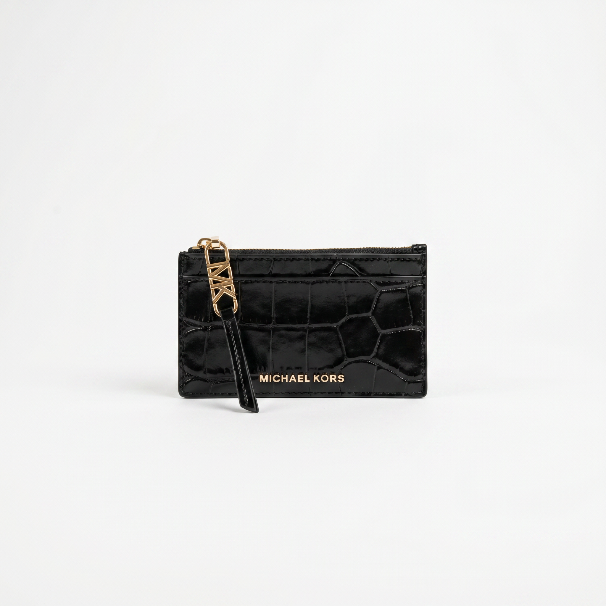 Michael Kors Kartenetui Empire Small aus Leder mit Krokodilprägung