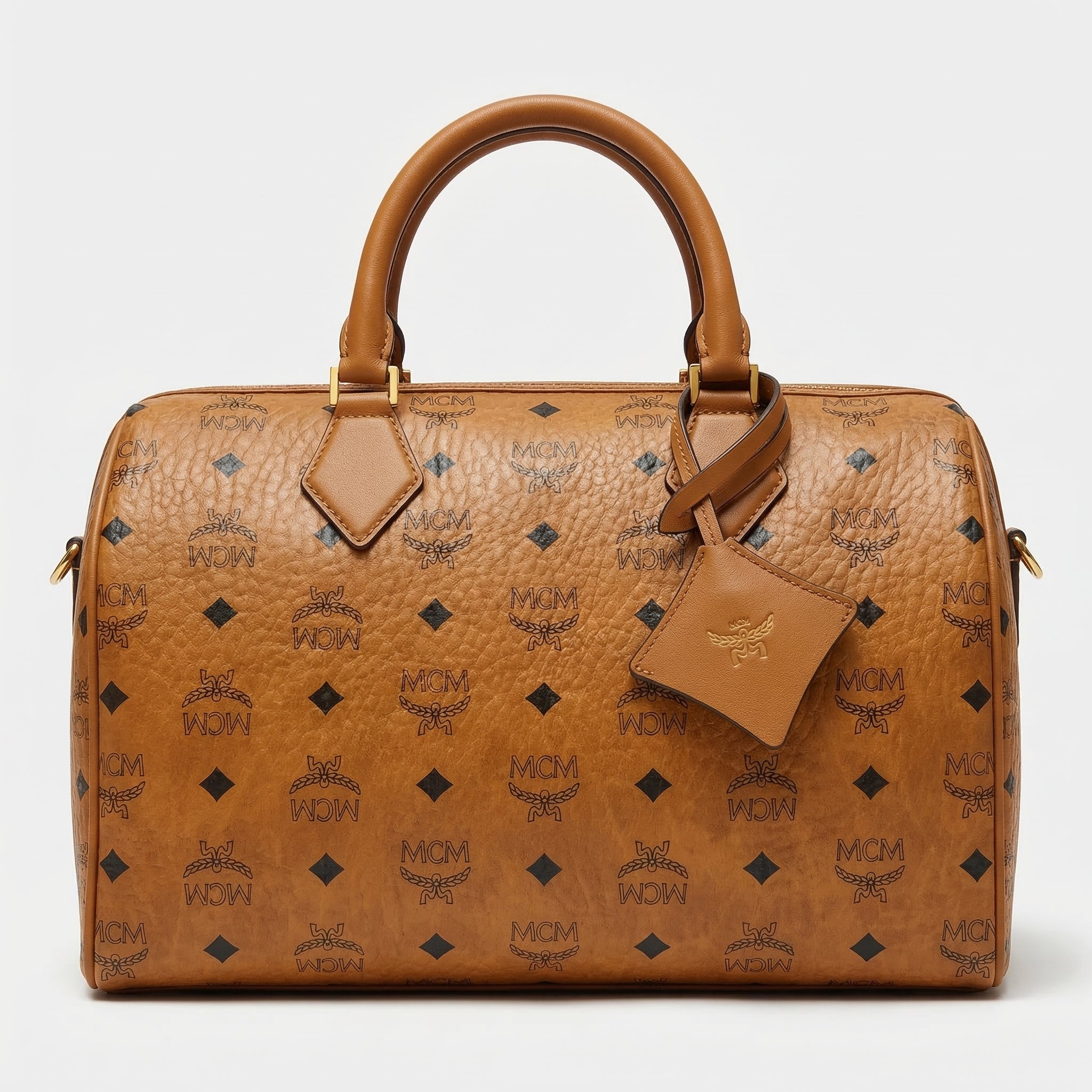 MCM Boston Medium Cognac