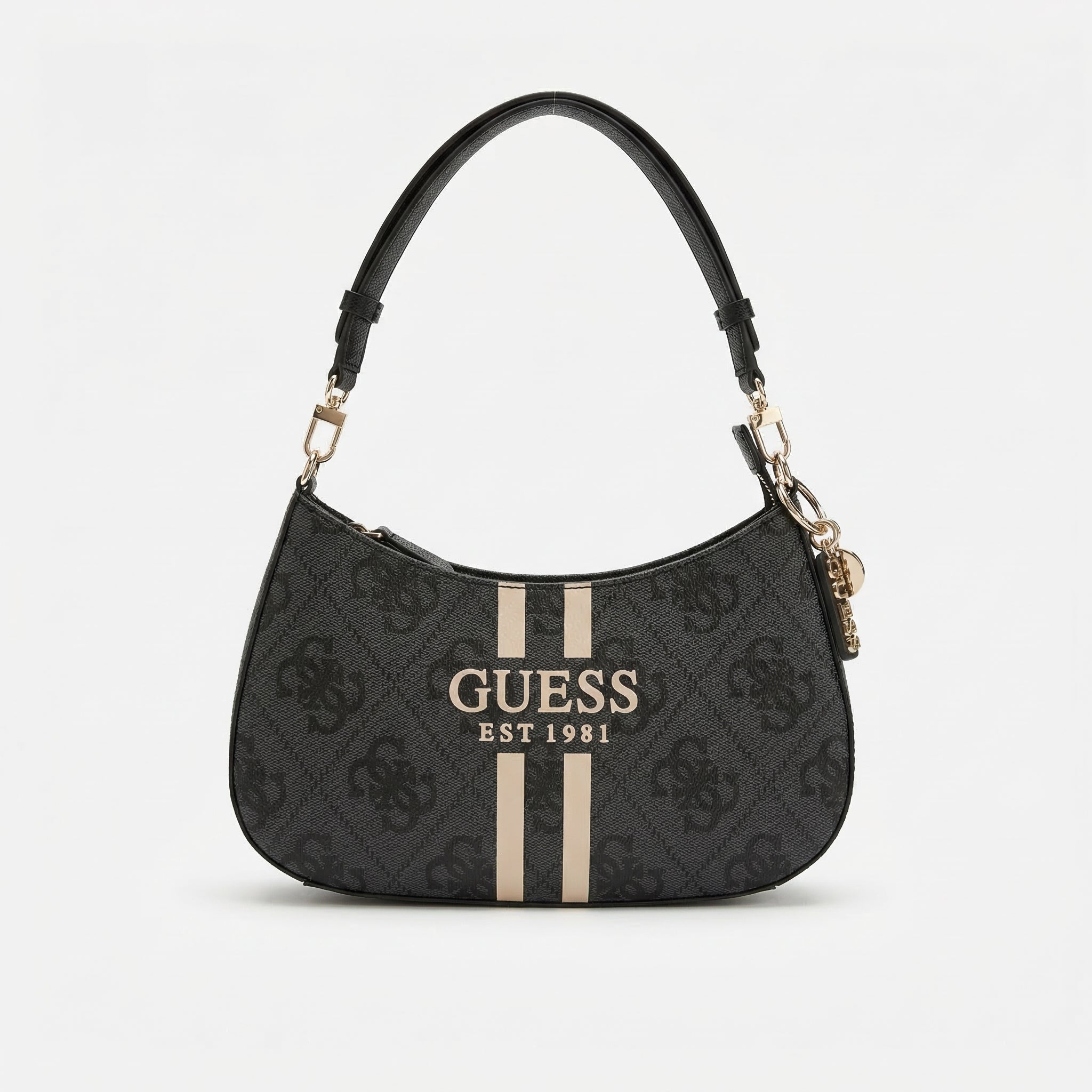 Guess Noelle 4G Schultertasche Coal Logo