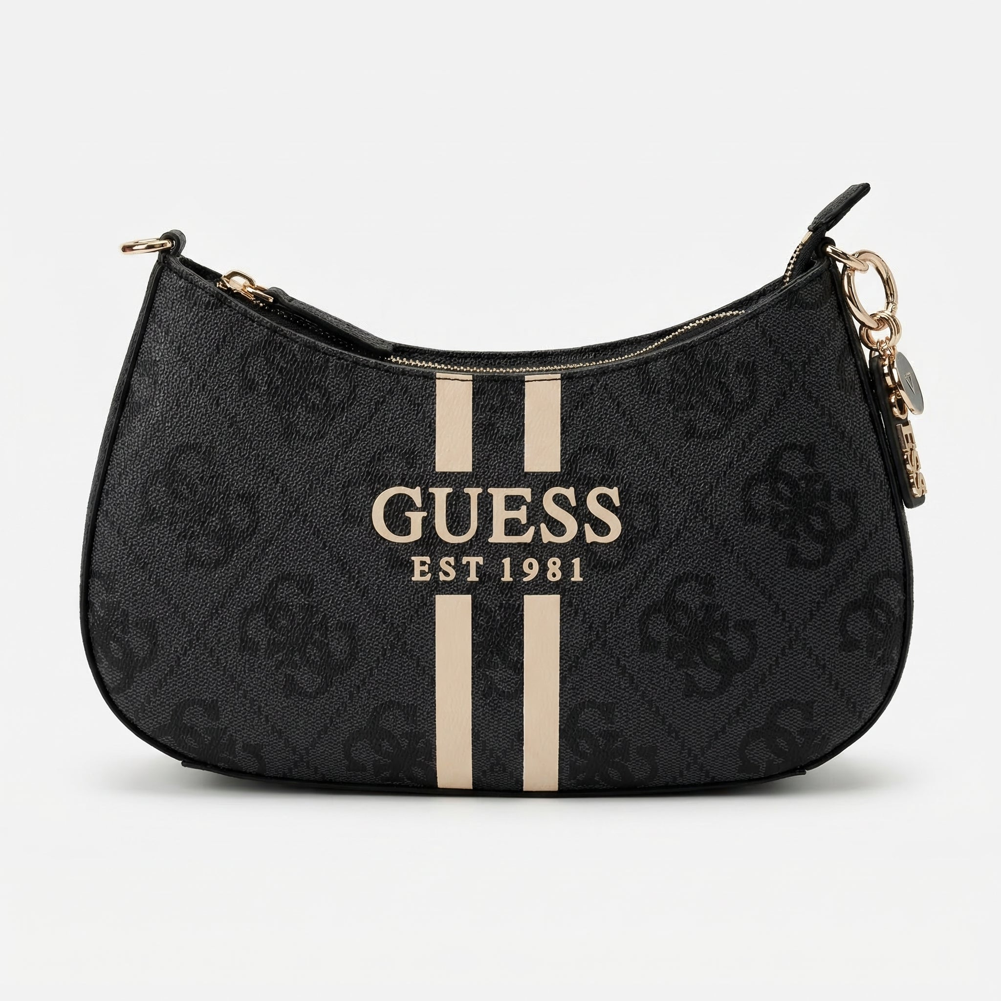 Guess Noelle 4G Schultertasche Coal Logo
