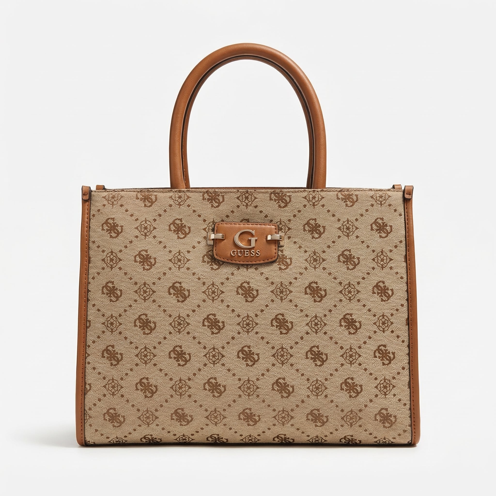 Guess Neda Shoper 4G Henkeltasche Latte Logo