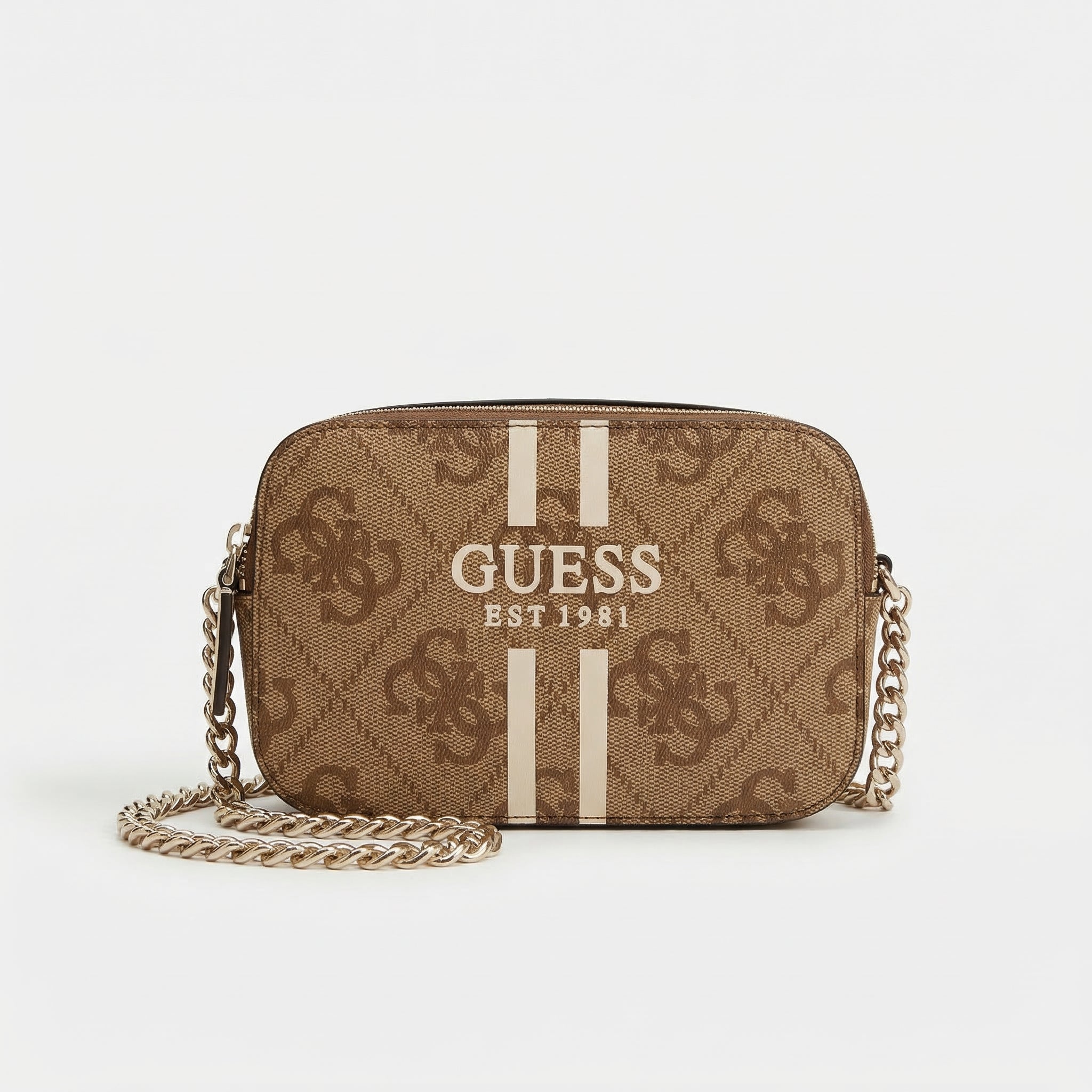 Guess Noelle 4G Mini Umhängetasche Latte Logo