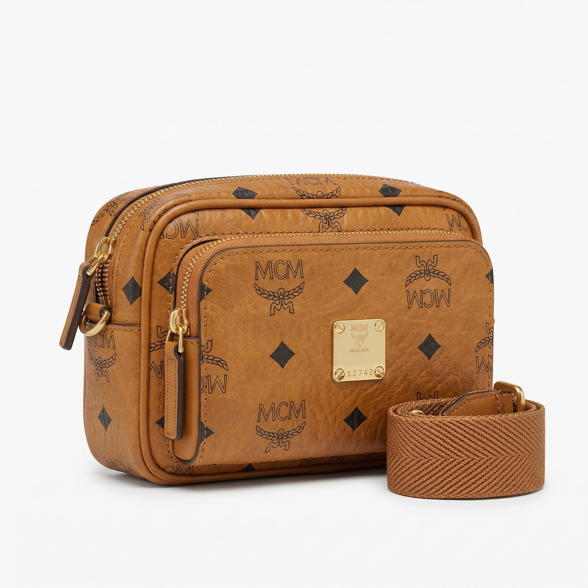 MCM Aren Umhängetasche in Cognac
