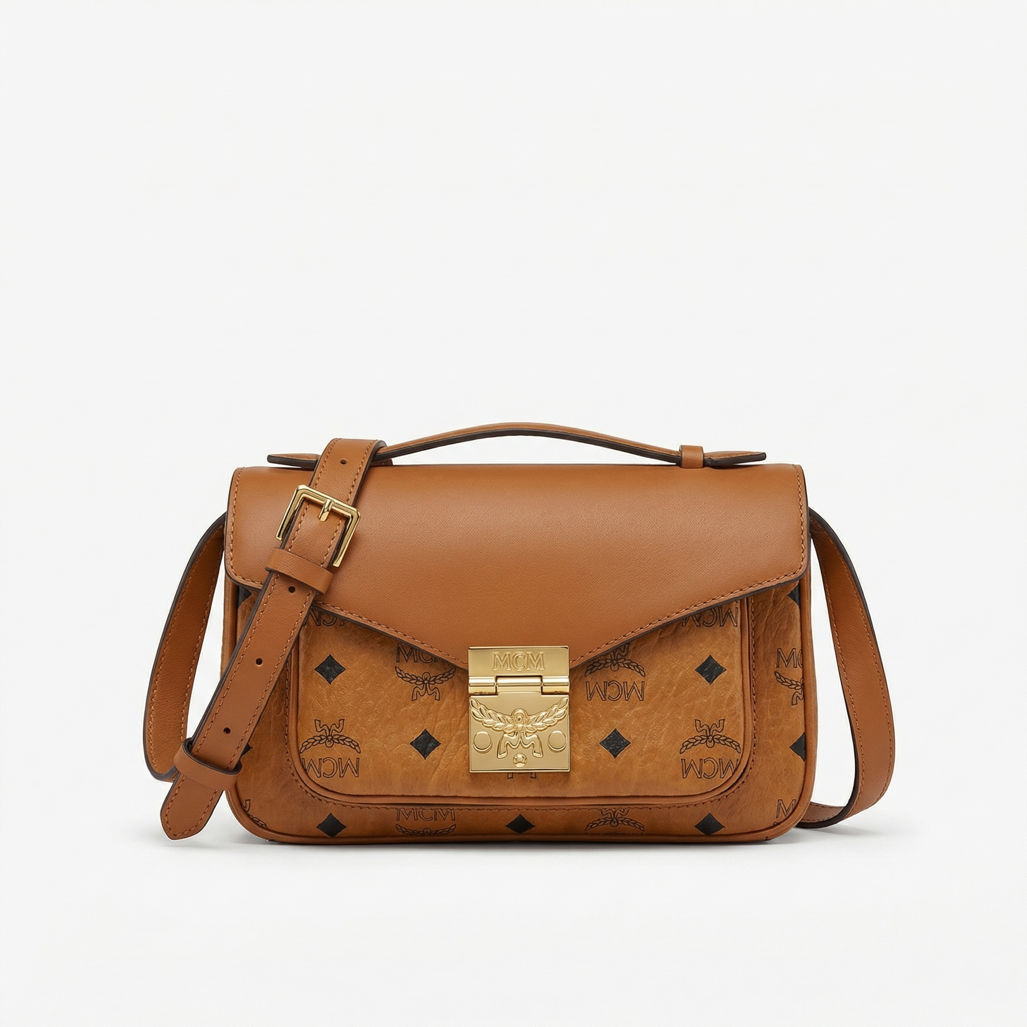 MCM Tracy Umhängetasche Cognac Small