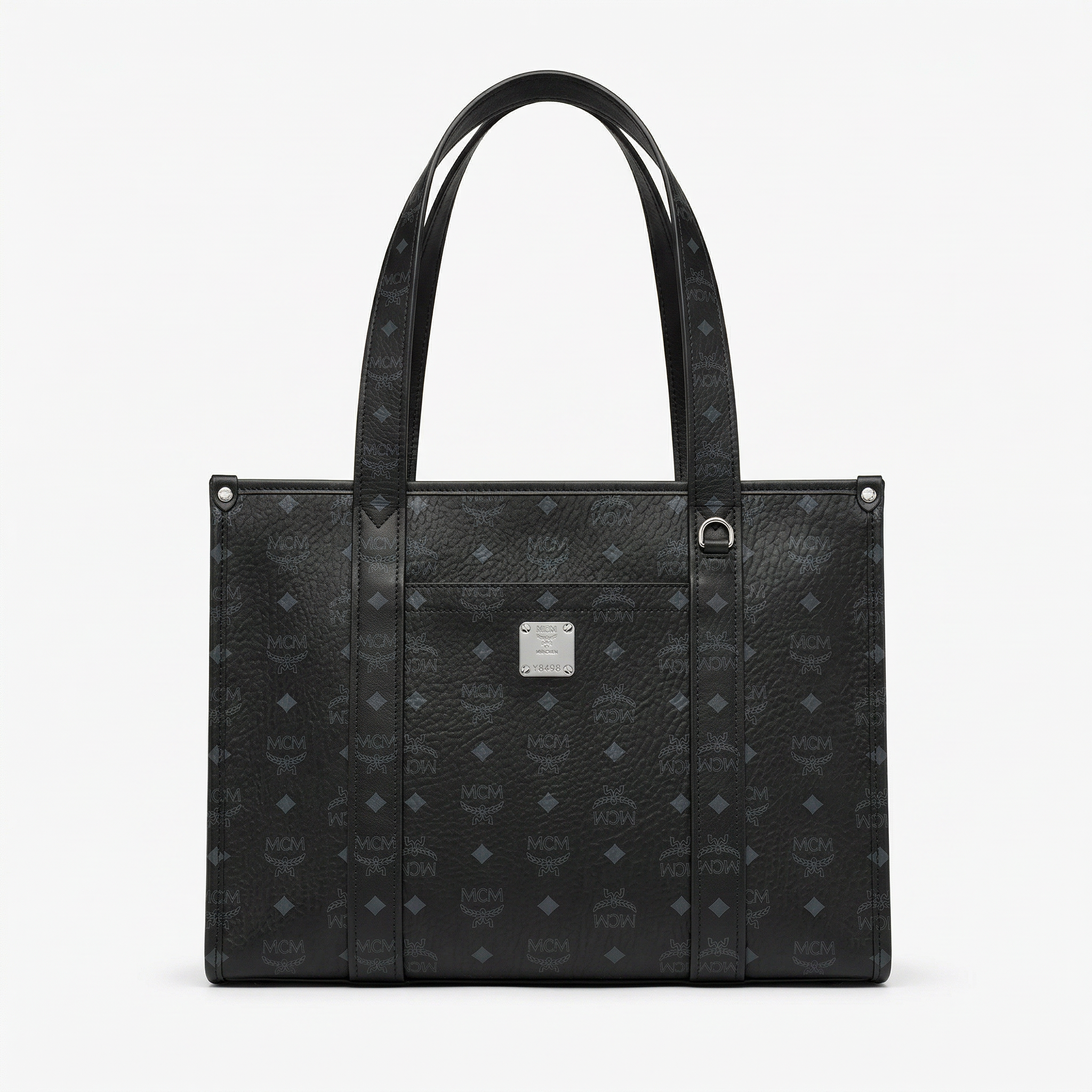 MCM Aren School Bag Tragetasche in Visetos Schwarz