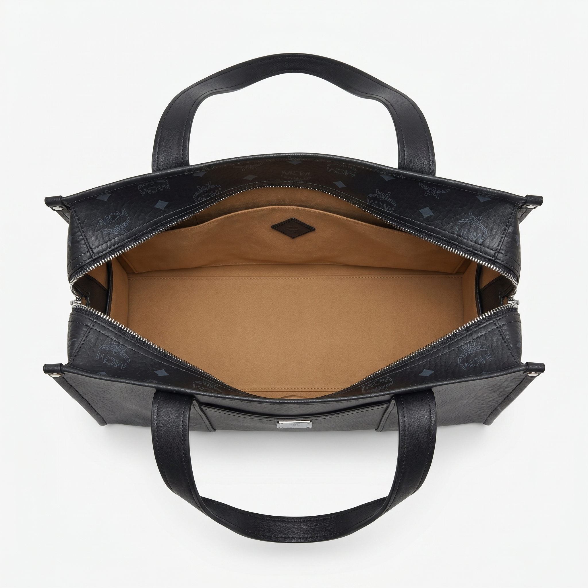 MCM Aren School Bag Tragetasche in Visetos Schwarz