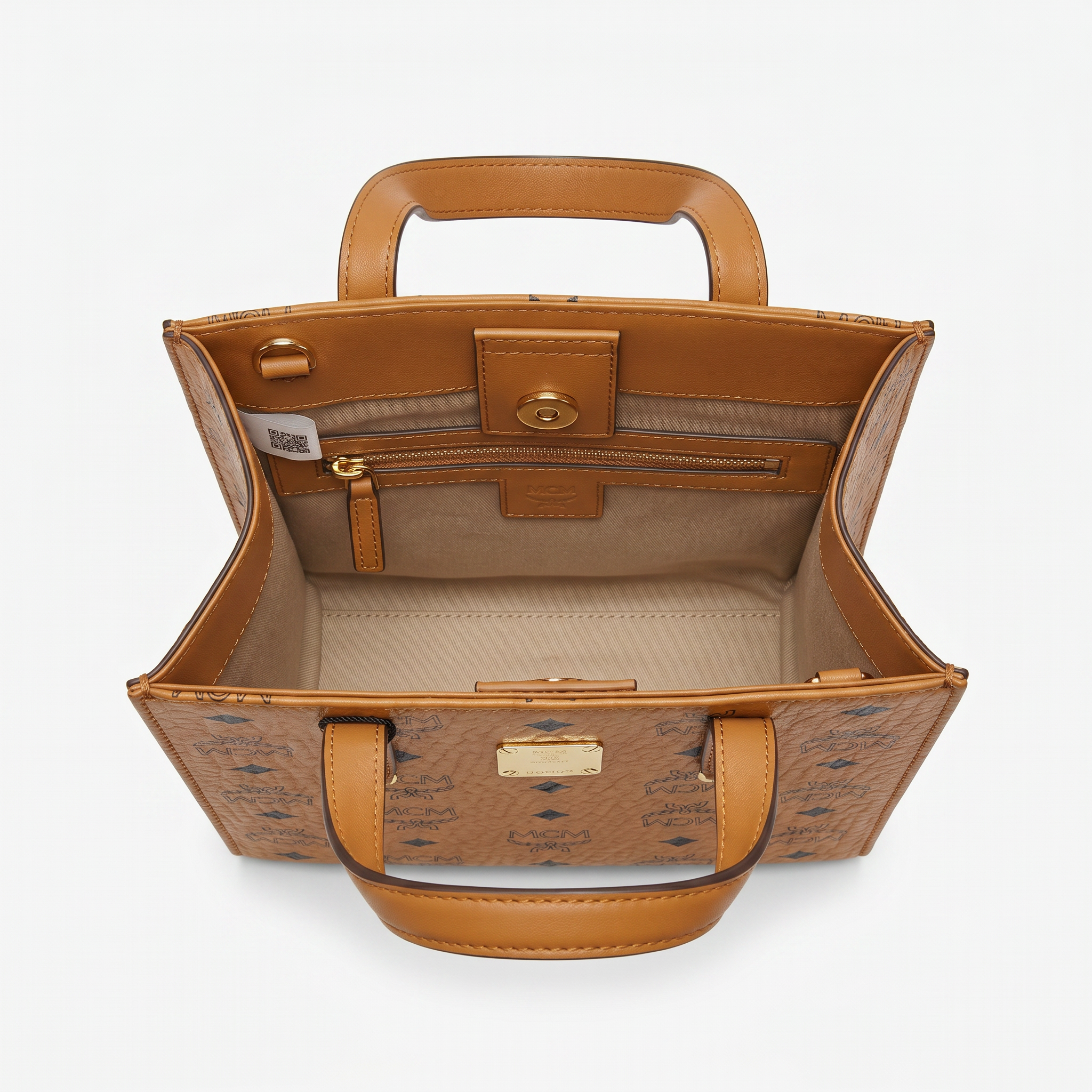 MCM Aren Vi Tote Cognac