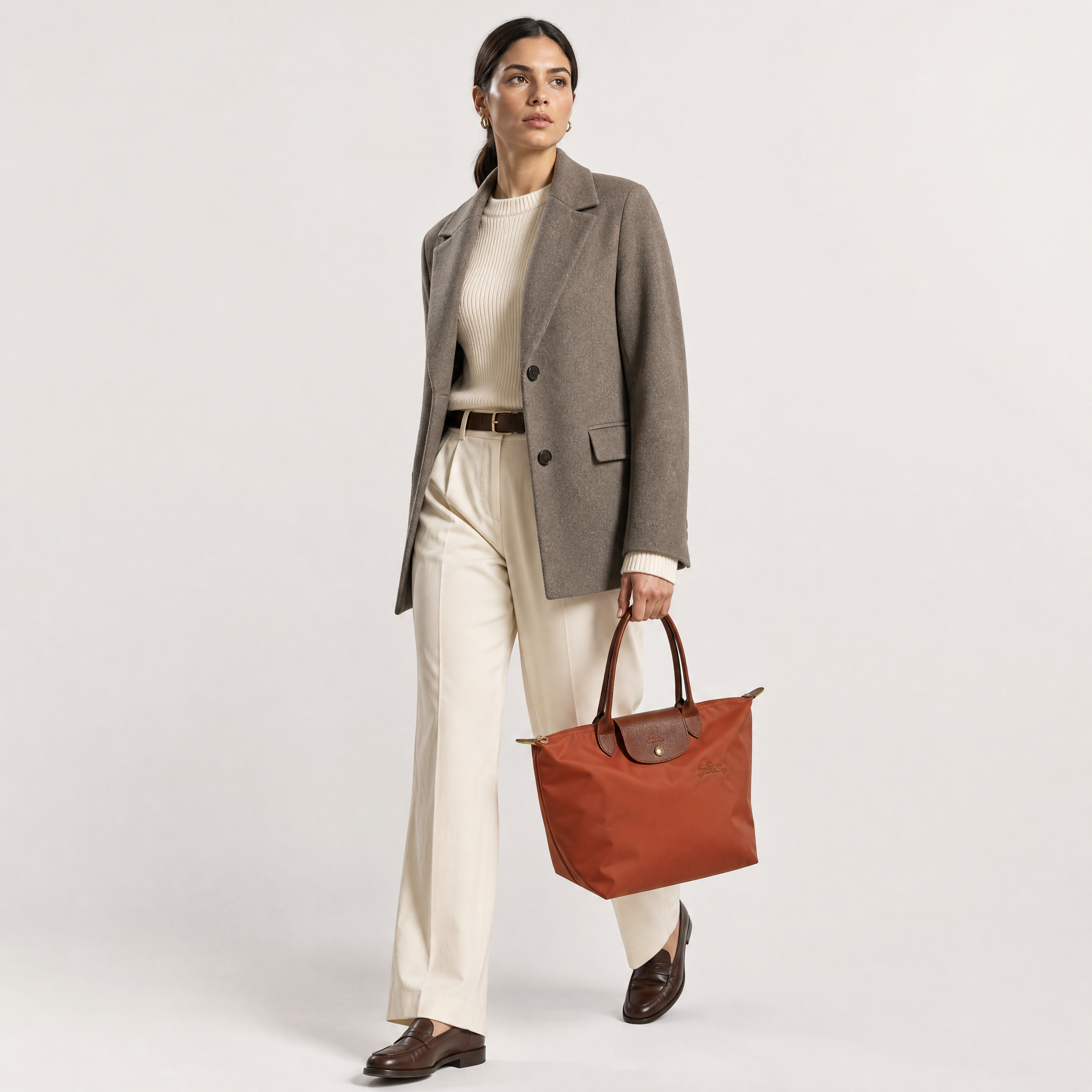 Longchamp Shopper M Le Pliage Green Kastanie