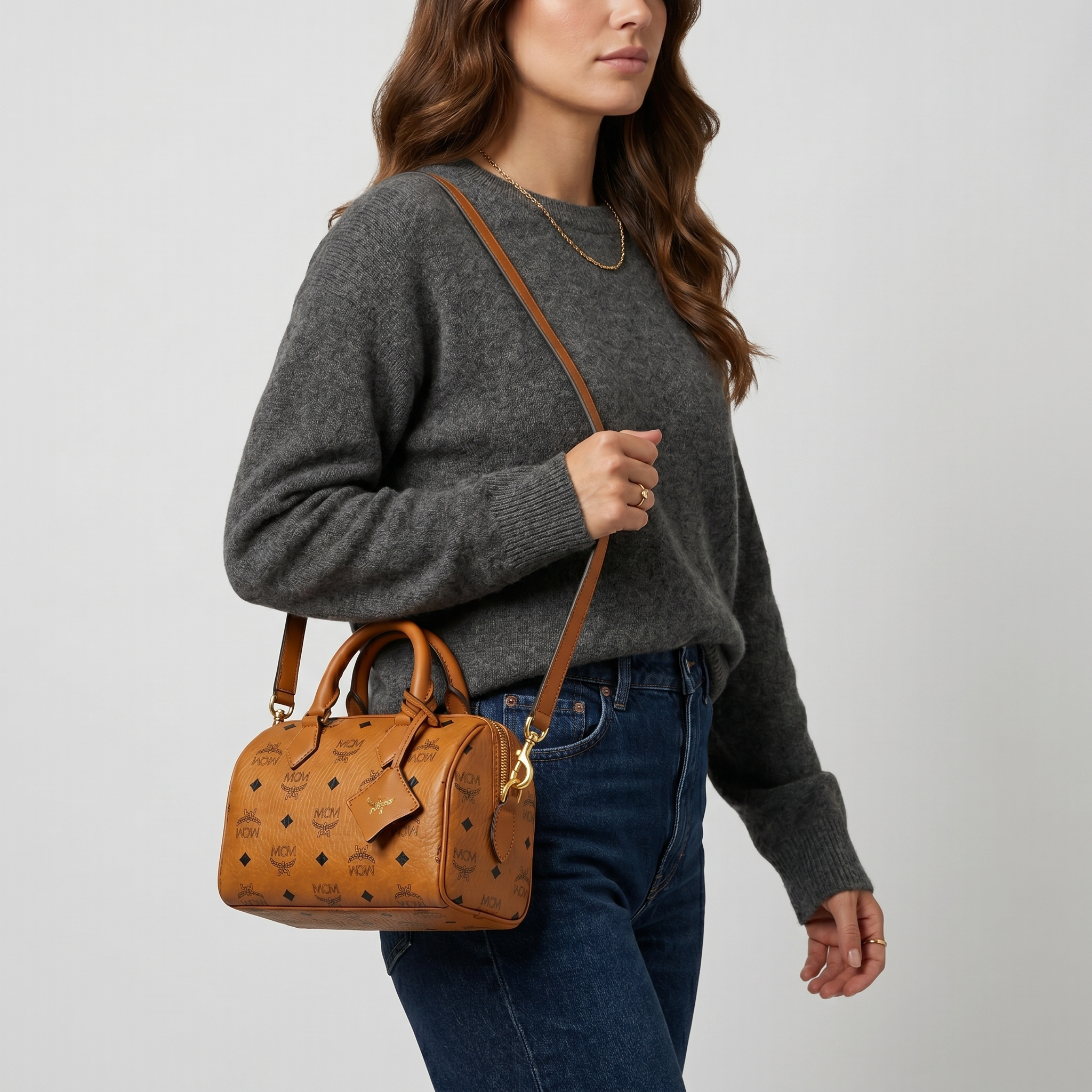MCM Ella Boston Cognac
