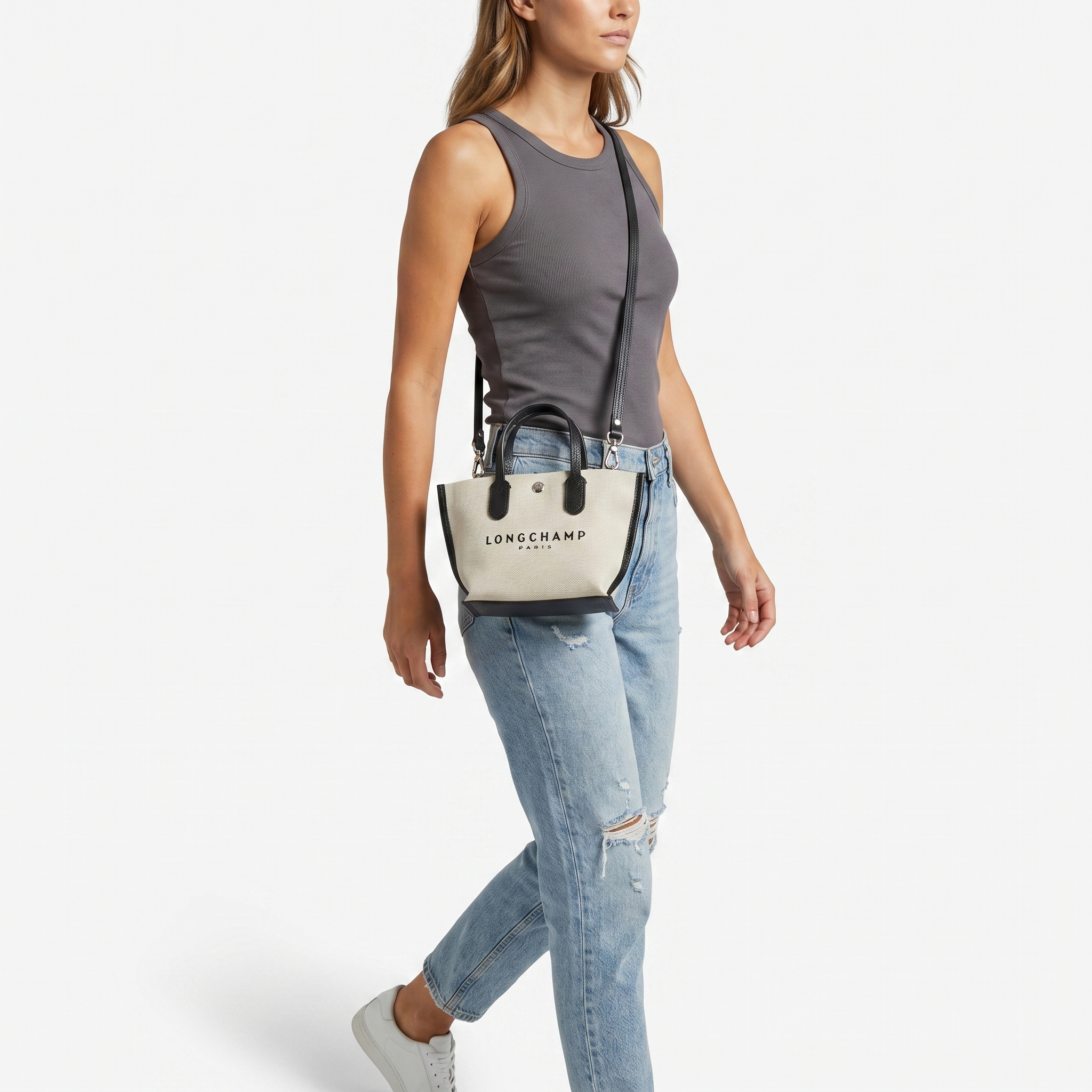 Longchamp XS Essential Canvas Ecru