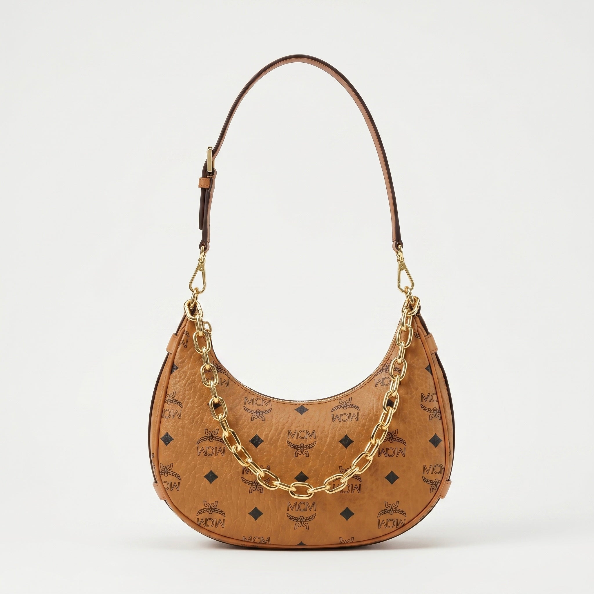 MCM Hobo Aren Small Cognac