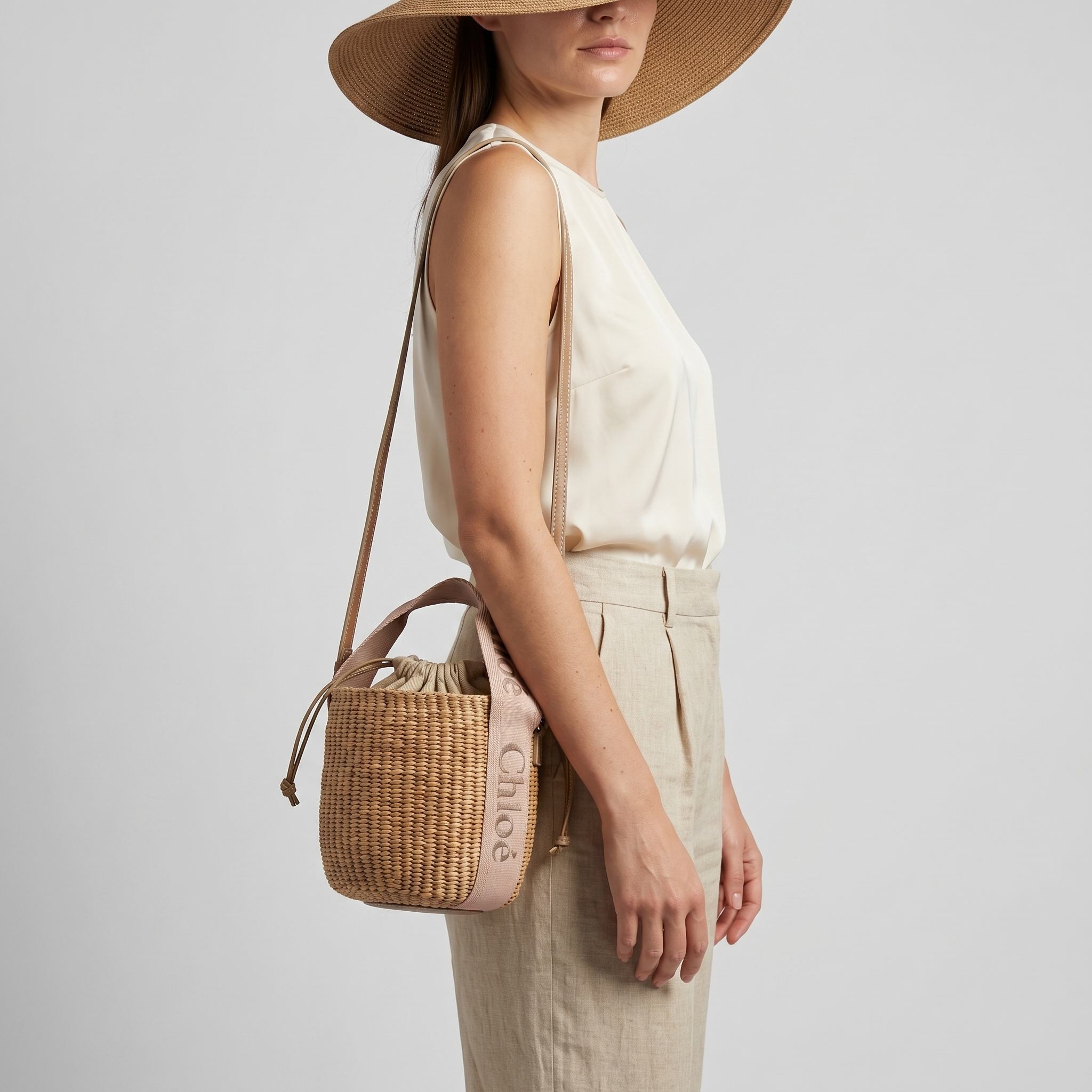 Chloe Small Woody Basket - Blushy Beige