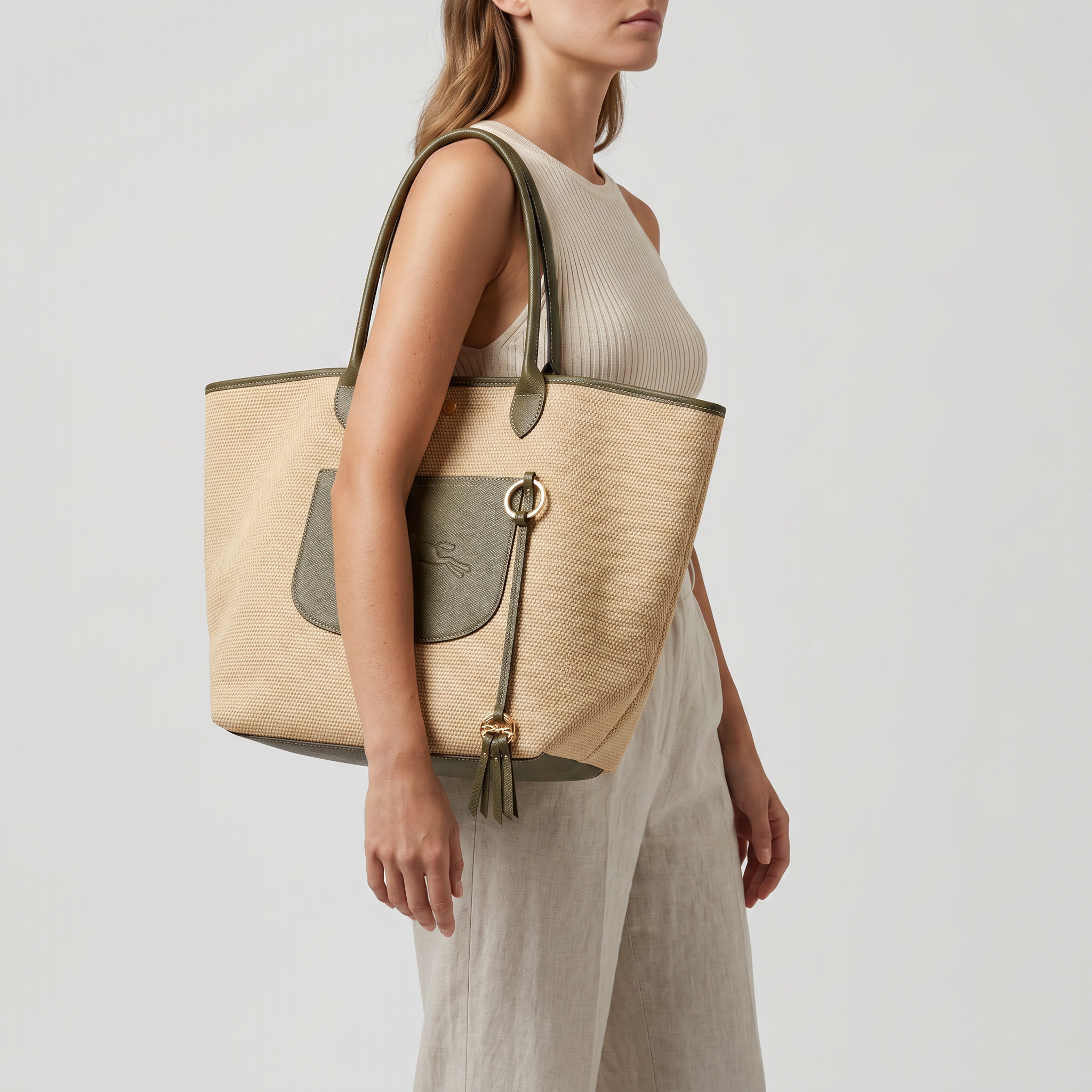 Longchamp Korbtasche L L Le Pliage Collection Artischocke