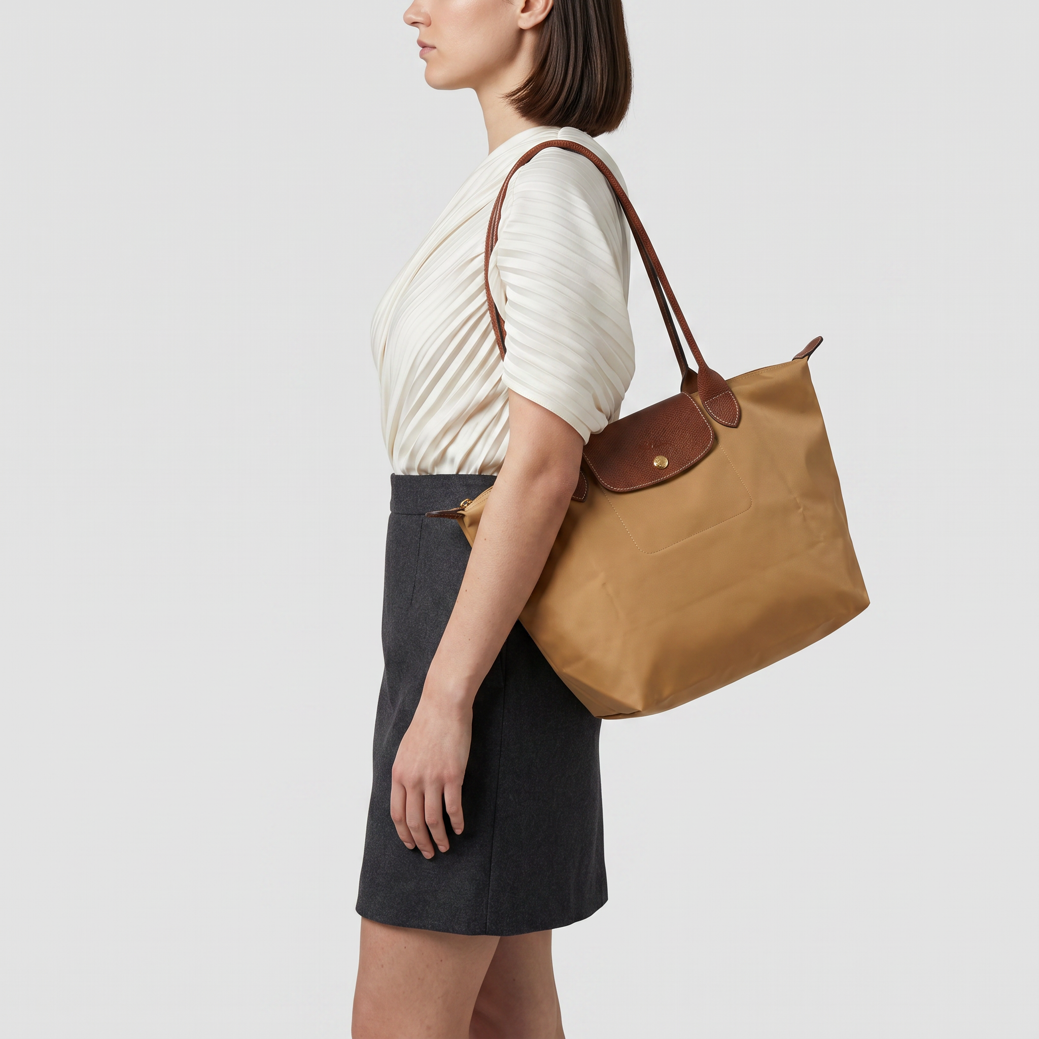 Longchamp Shopper L Le Pliage Original Gelbbraun