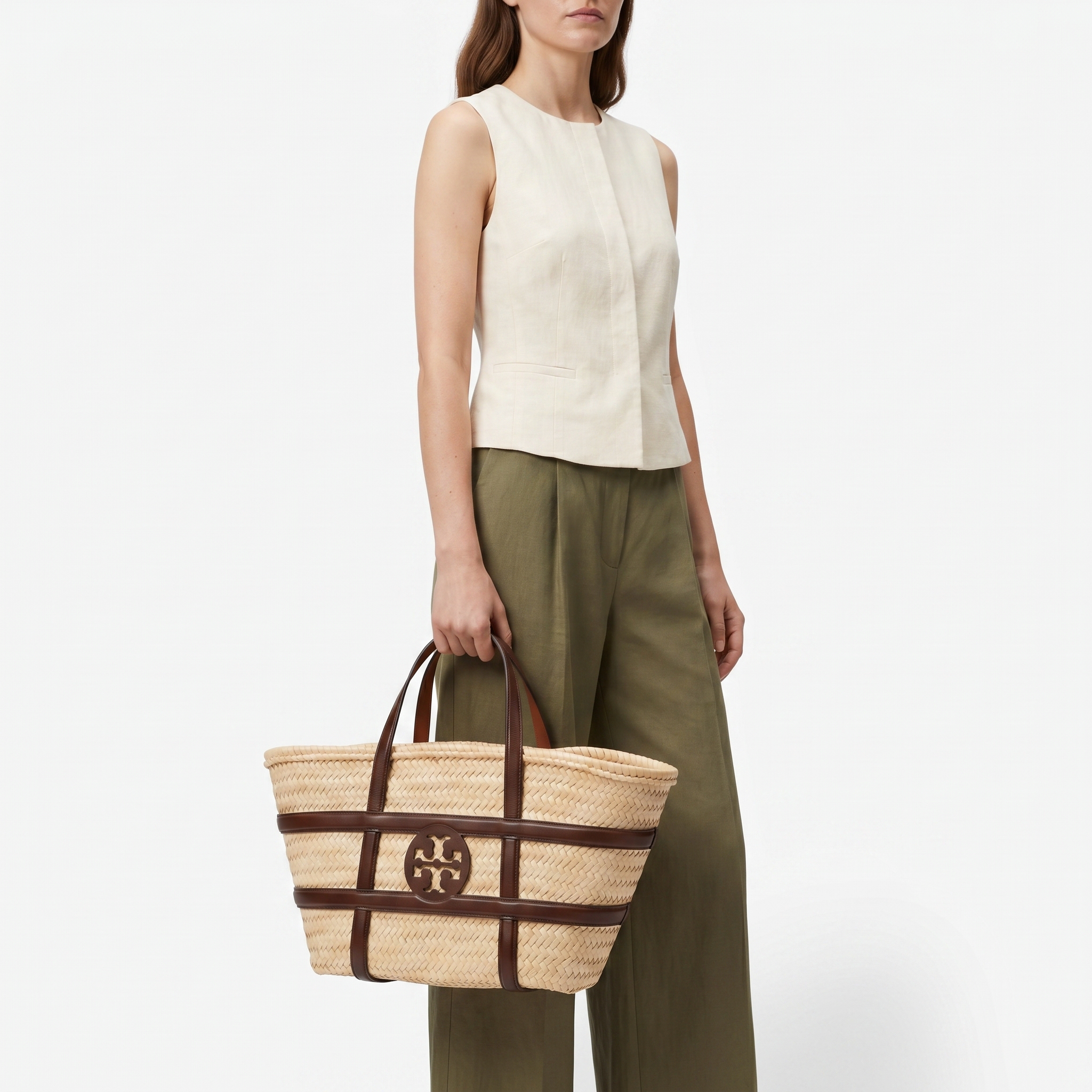 Tory Burch Ella Straw Basket