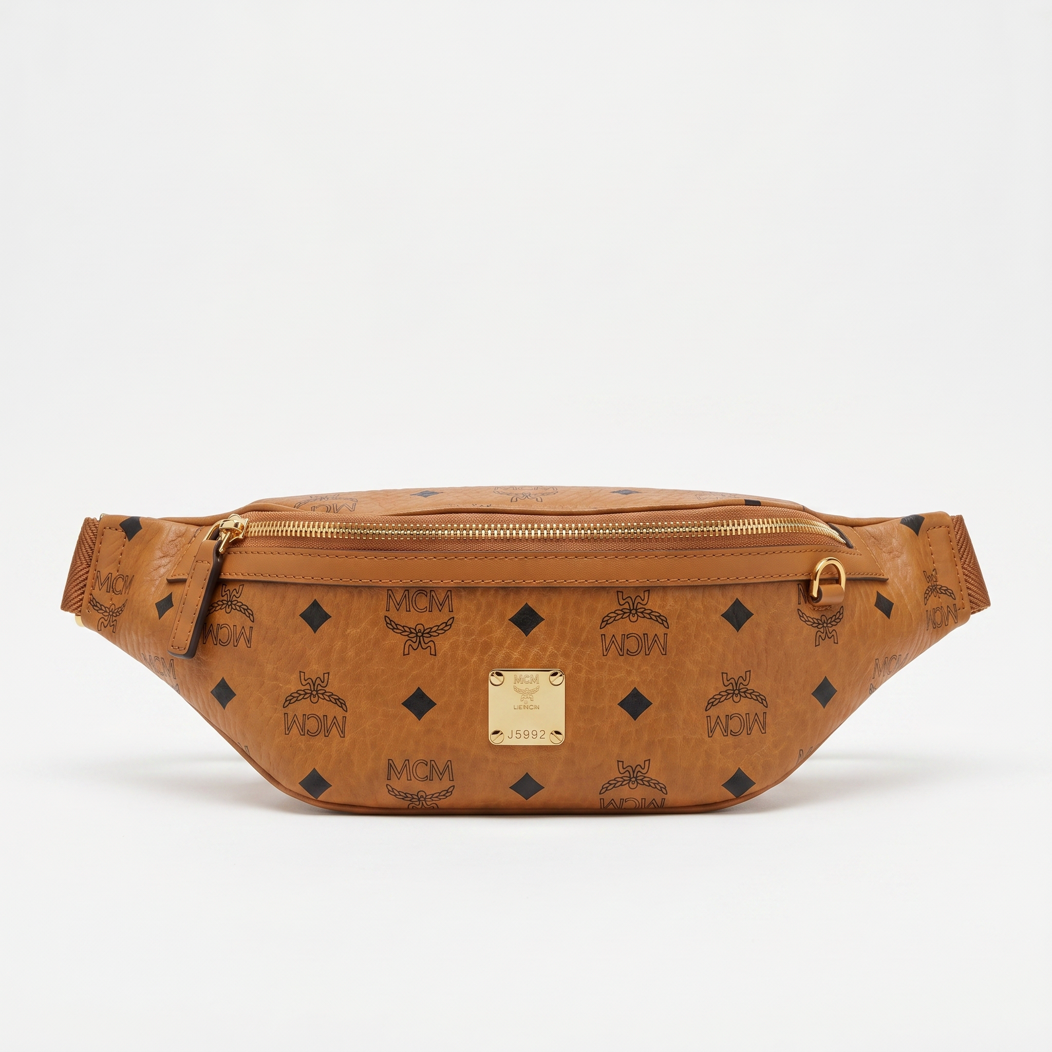 MCM Fursten Gürteltasche Schmal Cognac