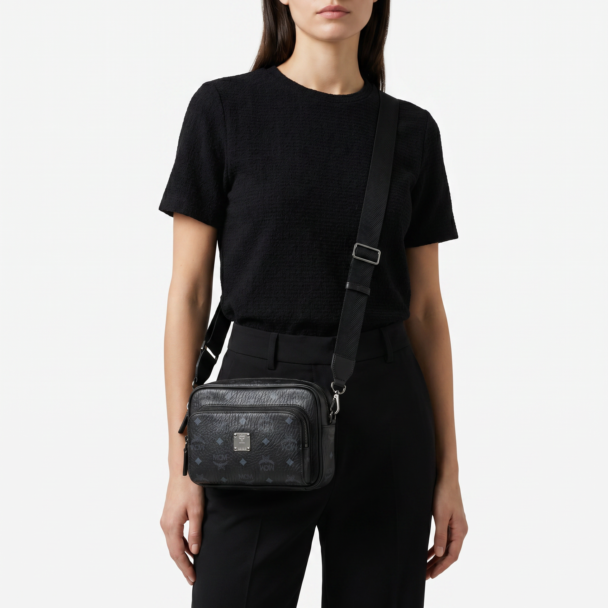MCM Aren Crossbody schwarz