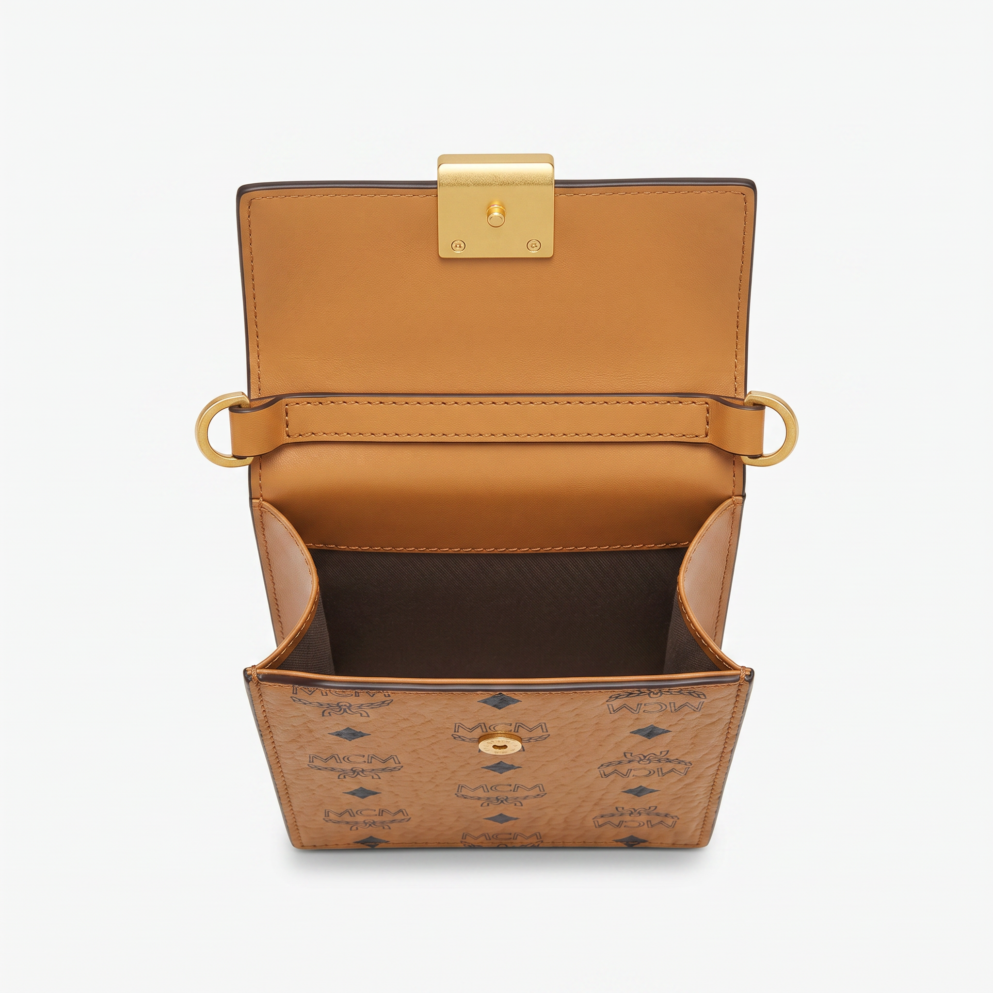 MCM Aren Etui zum Umhängen Cognac