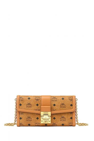 MCM Tracy Chain Wallet Cognac