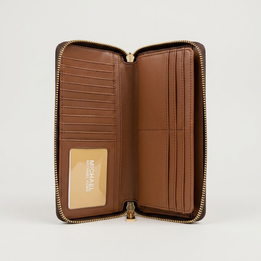 Michael Kors Jet Set Geldbeutel Brun Brown