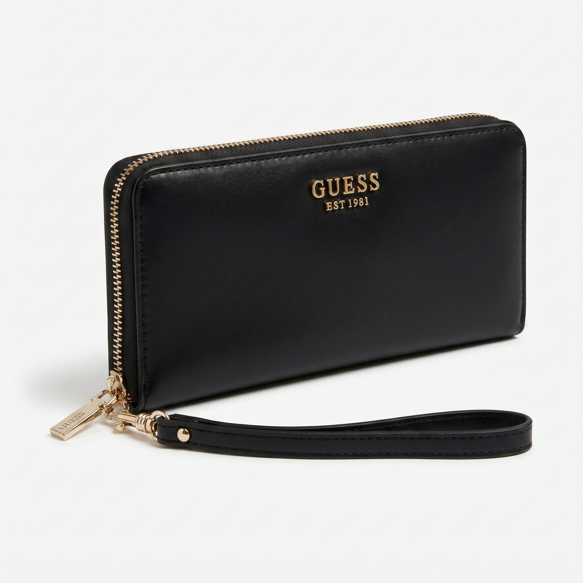 Guess Laurel Large Zip Geldbeutel Schwarz
